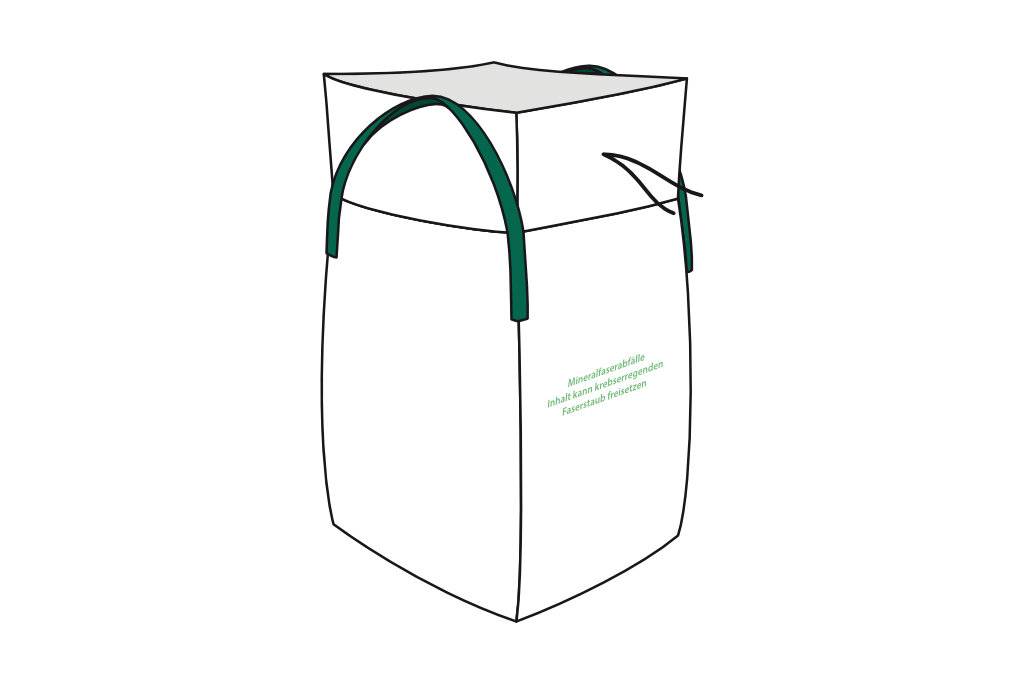 Big Bag Mineralwolle 90x90x120cm I 1 Stück I SWL 500 kg I Mineralwolle Sack mit 2-0