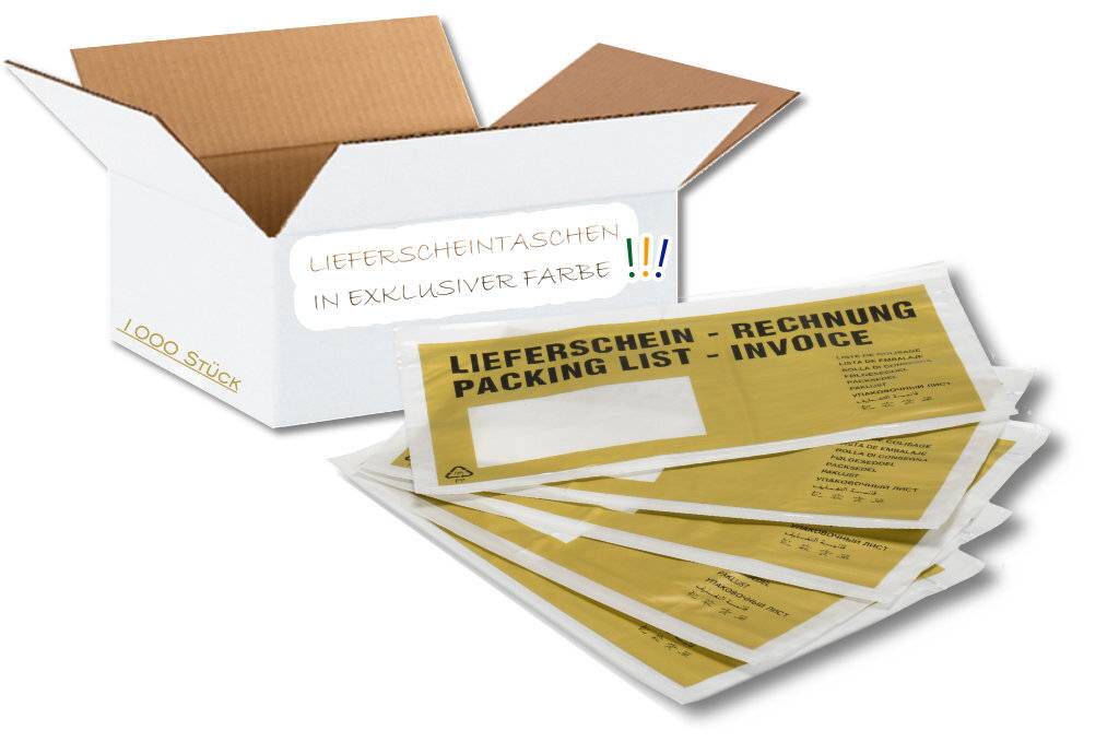 1000 Lieferscheintaschen selbstklebend Premium | Dokumententaschen DIN lang aus PP transparent-0