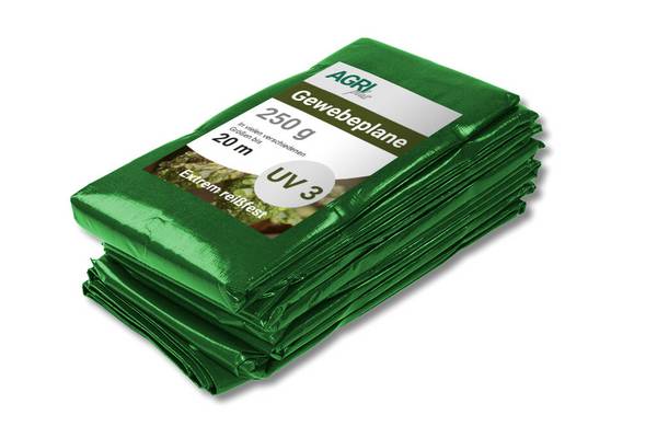AGRI plus Gewebeplane mit Ösen I 8 x 12 m I Verschiedene Größen I 250 g/m² Folienstärke I