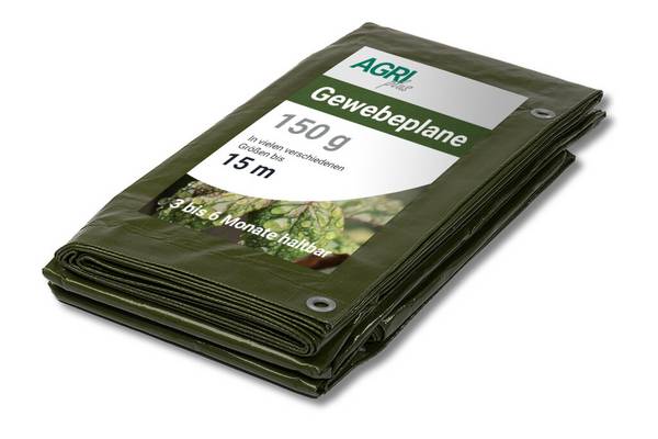 AGRI plus Gewebeplane mit Ösen I 8 x 10 m I Verschiedene Größen I 150 g/m² Folienstärke I
