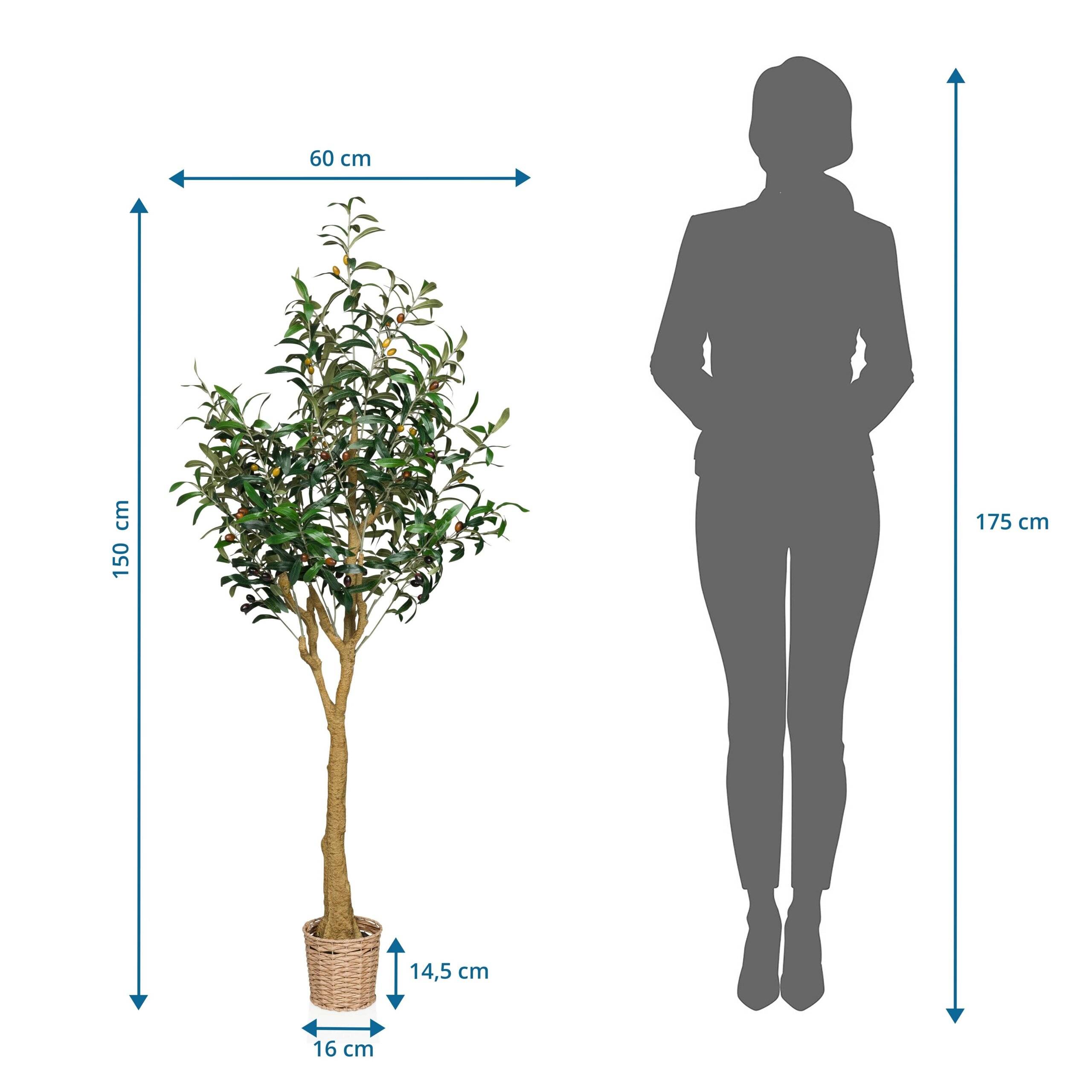 Kunstpflanze Kunstbaum OLIVE II 150 cm grün hjh OFFICE-5