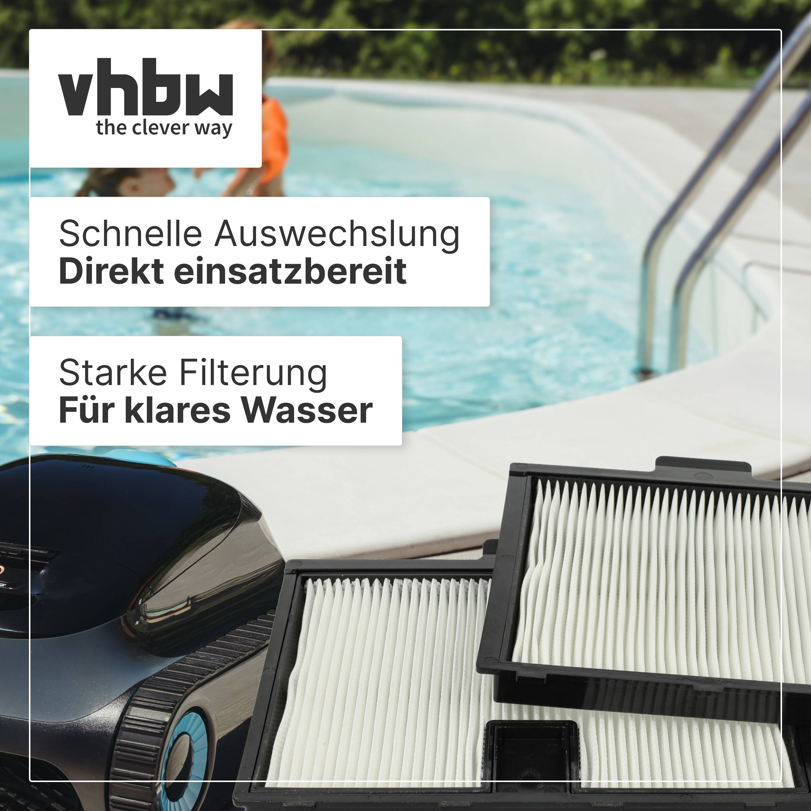 vhbw 4x HEPA 13 Filterpad kompatibel mit Dolphin Seamaster CL | AG Poolsauger, Poolroboter - Feinfilter-3