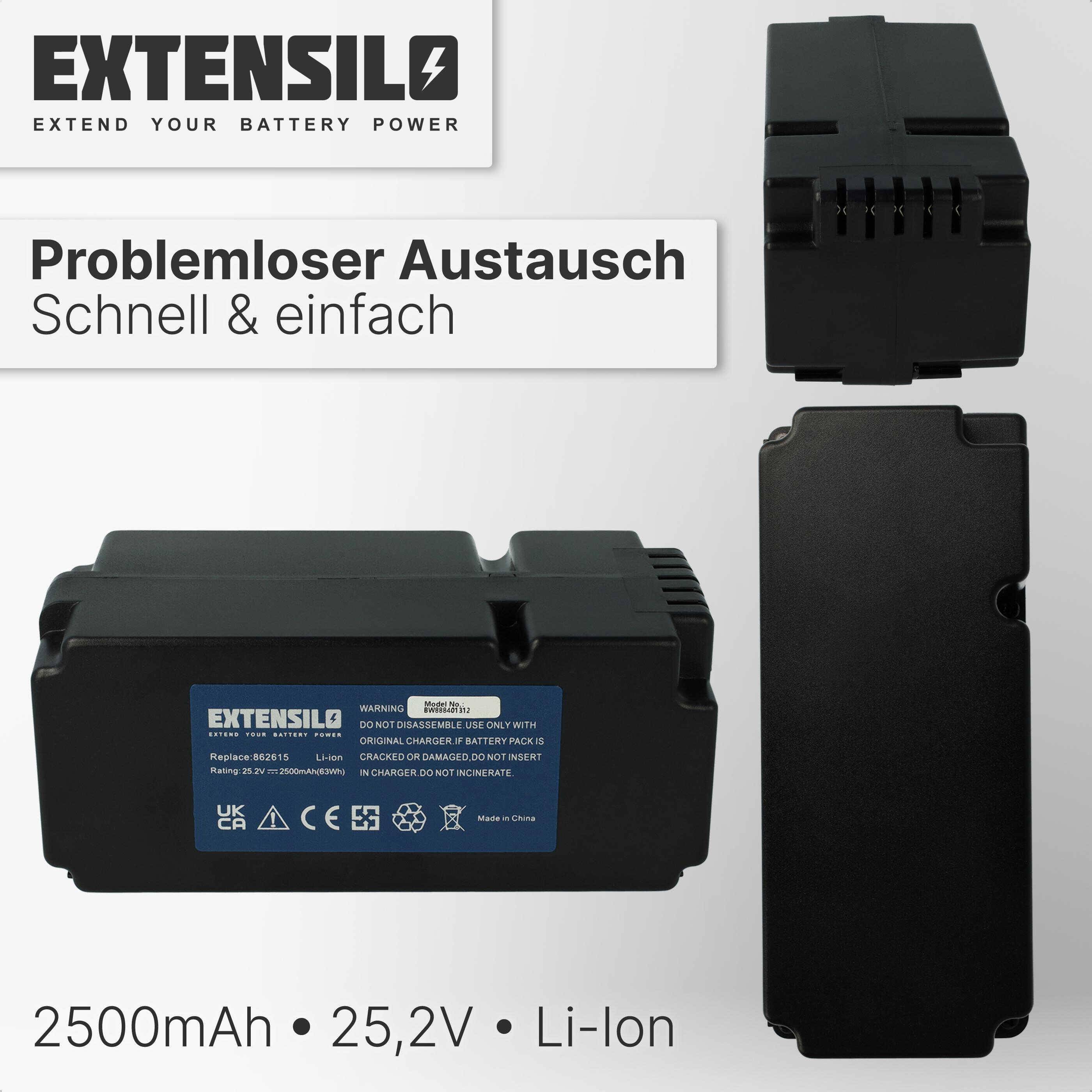 EXTENSILO Akku kompatibel mit Mr. Gardener 7S1P | 7S2P, 862615, 862618 Rasenmäher Rasenroboter (2500mAh, 25,2V, Li-Ion)-3