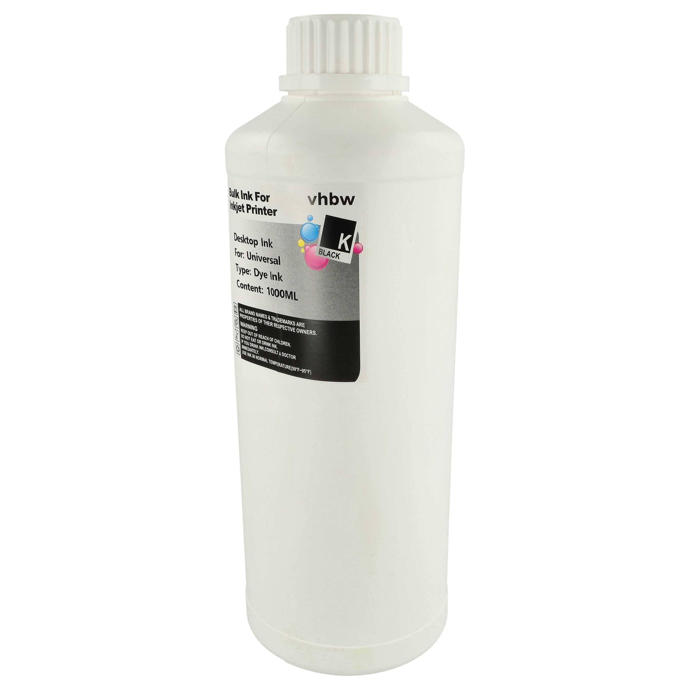 vhbw Nachfülltinte kompatibel mit Epson Drucker | Refilltinte Dye Schwarz, 1000ml-1