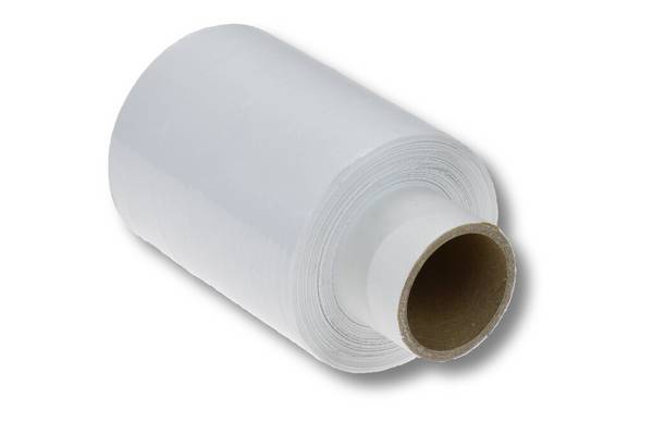 Bündelstretchfolie, 100 mm, 23 my, weiß, Kernlänge 140 mm 1 Rolle