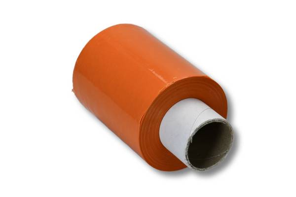 Bündelstretchfolie, 100 mm, 23 my, orange, Kernlänge 140 mm 1 Rolle