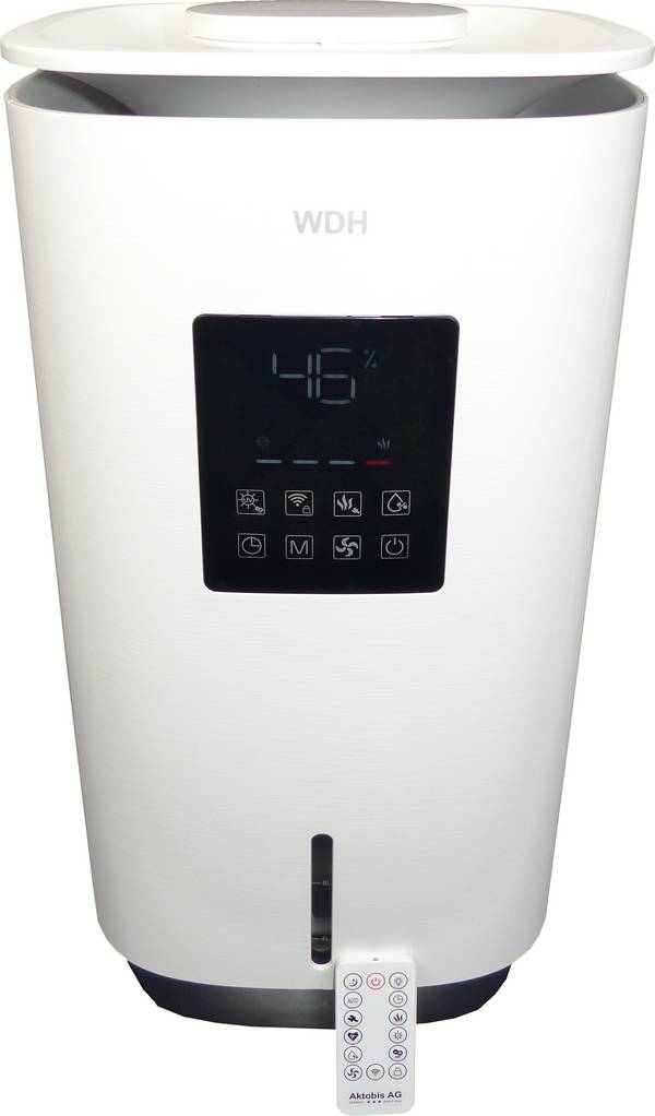 WDH Luftbefeuchter & Luftreiniger WDH-SE2303 - 65m² - Verdunstung kühler/warmer Feuchtigkeitsabgabe - H13 HEPA-Filter