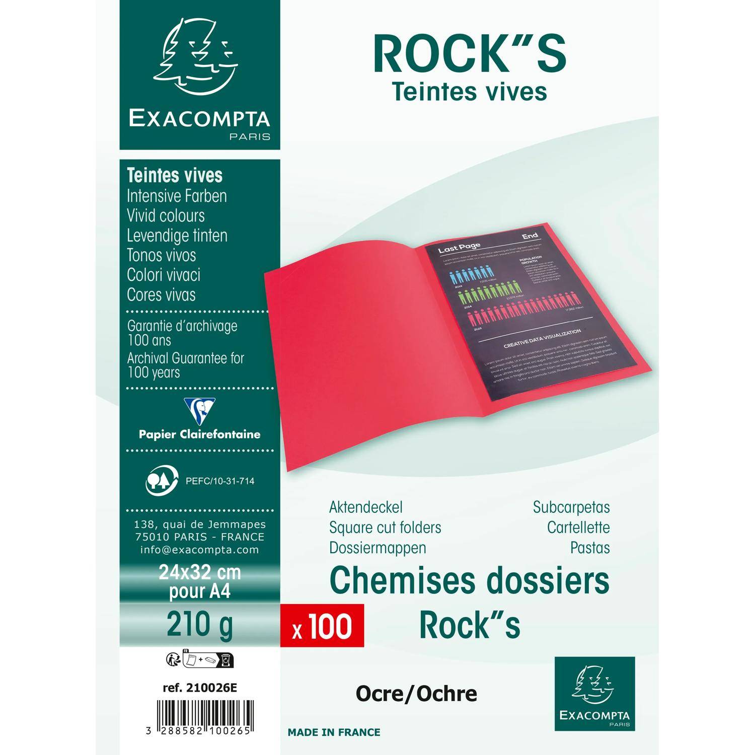 EXACOMPTA Aktendeckel ROCK'S, DIN A4, ocker-4