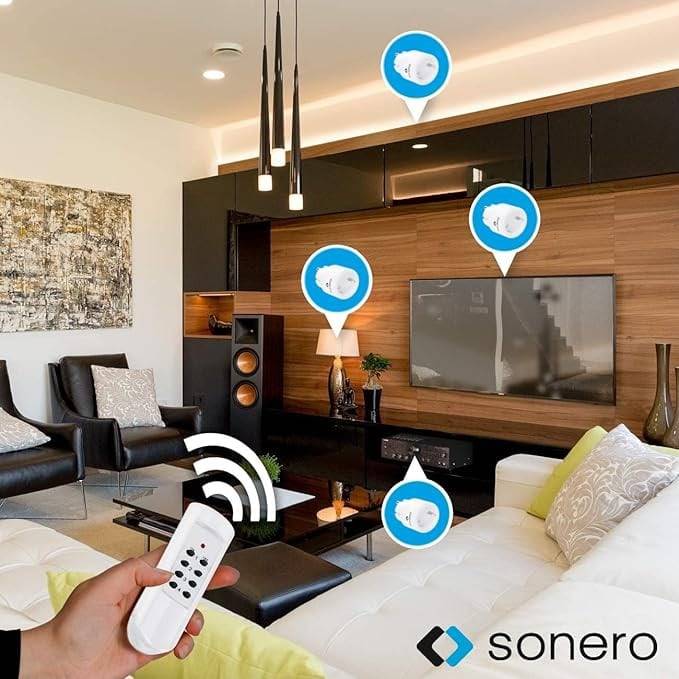 SONERO Funksteckdosen-Set S-RCS104, 1 Sender, 4 Empfänger, weiß-4