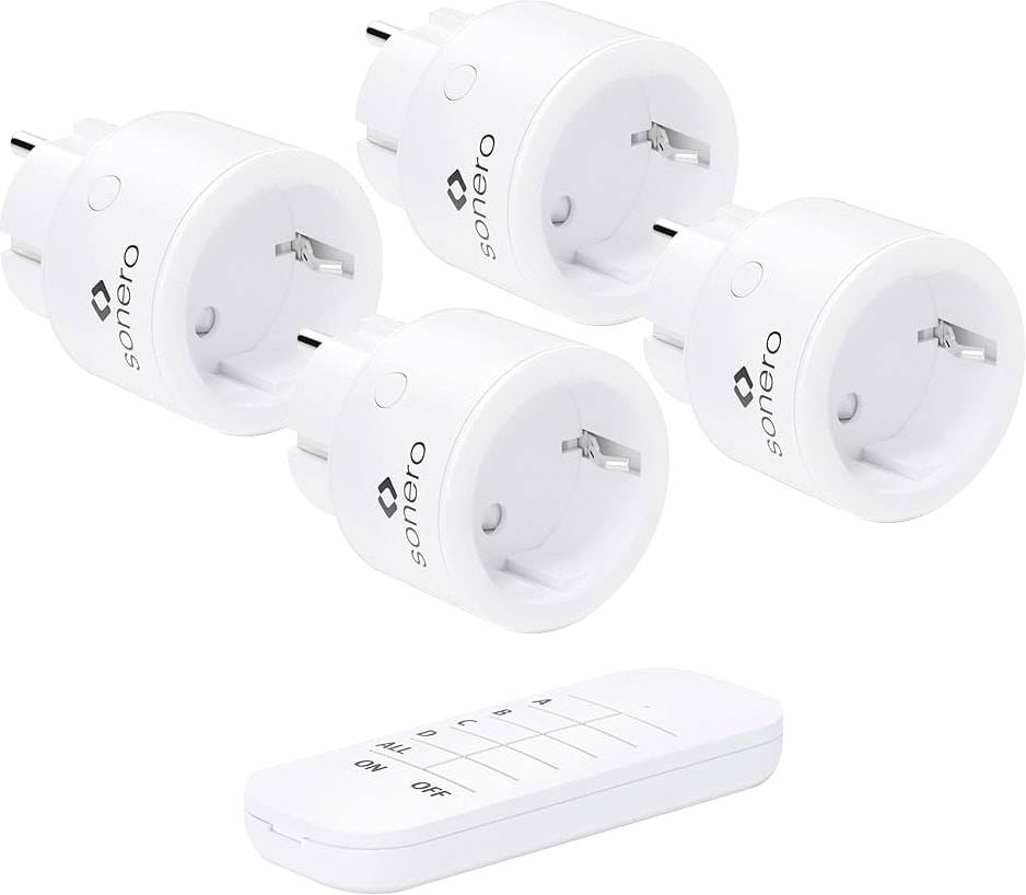 SONERO Funksteckdosen-Set S-RCS104, 1 Sender, 4 Empfänger, weiß-0