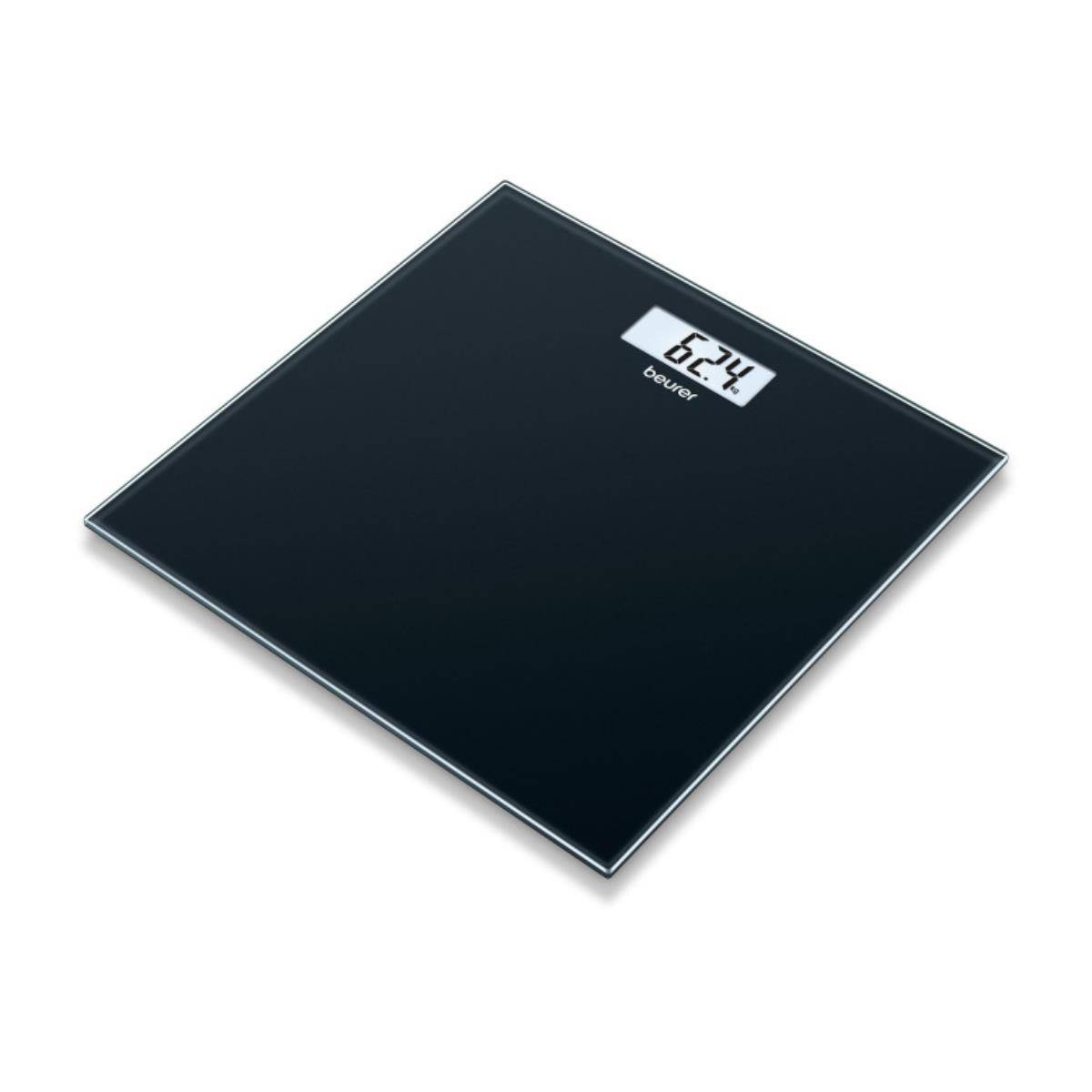 BEURER Personenwaage b.180kg 100g Teil Glas LCD-Anzeige sw GS 10 SCHWARZ-0