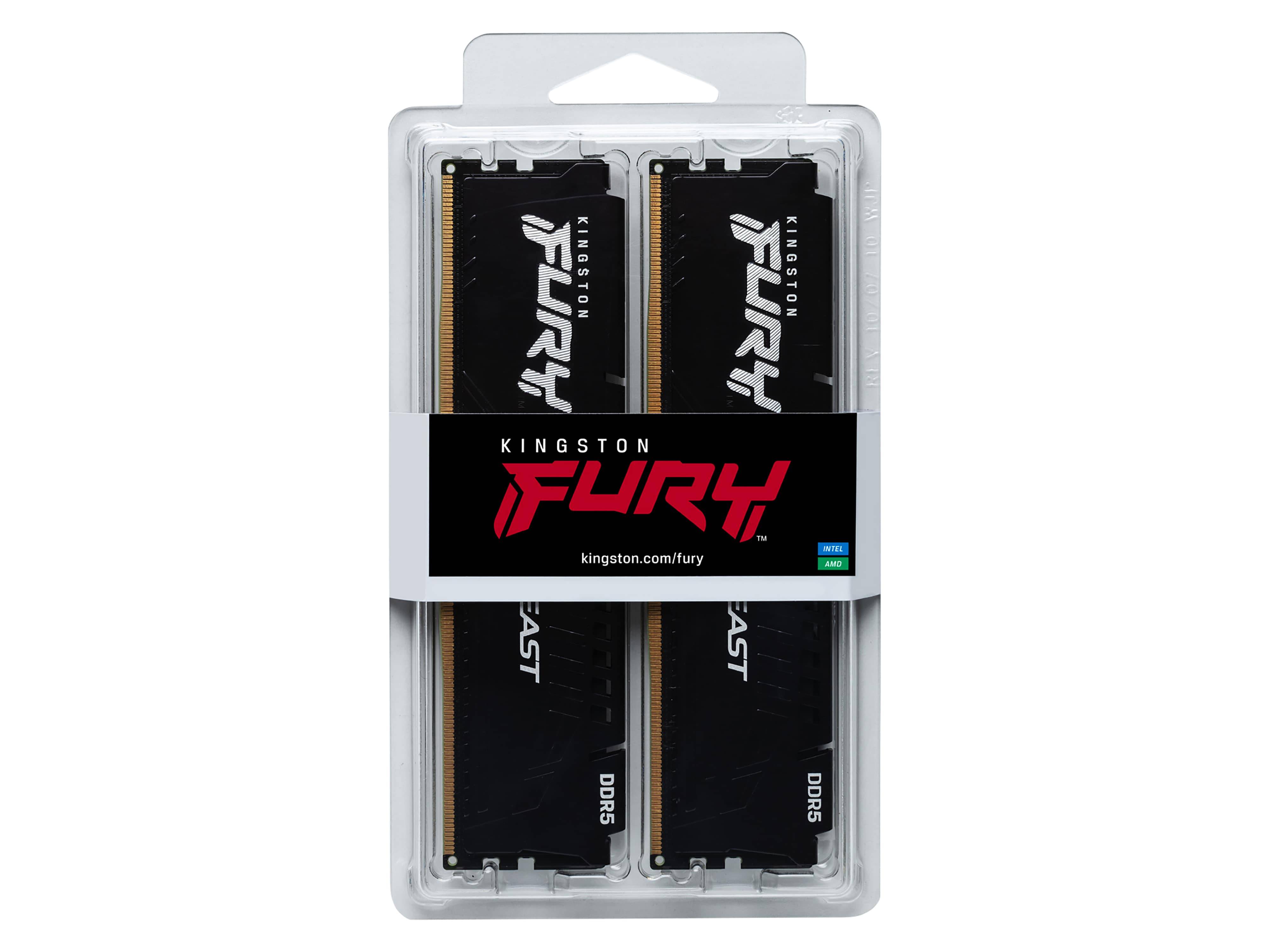 Symbolbild für KINGSTON 64GB 6000MT/s DDR5 CL30 DIMM Kit of 2 FURY Beast Black EXPO