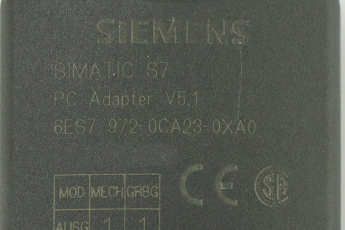 Siemens 6ES7972-0CA23-0XA0 Siemens 4019169031578 SIMATIC S7, PC ADAPTER V5.1 FOR CONNECTION OF S7-300/400, C7, M7; FOR C-2
