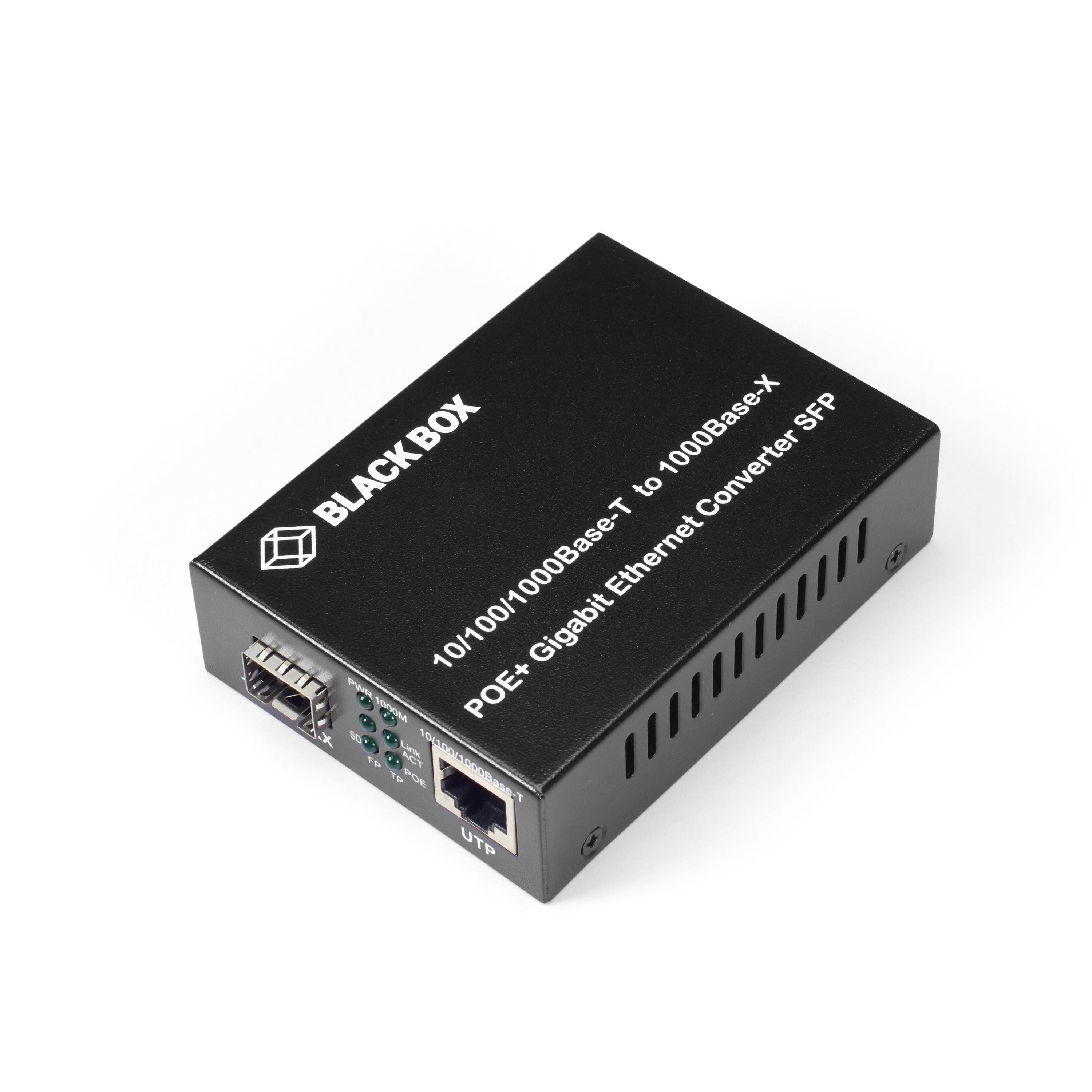 Pure Networking Gigabit Ethernet (1000-Mbps) PoE+ Media Converter - 10/100/1000-Mbps Copper to-1