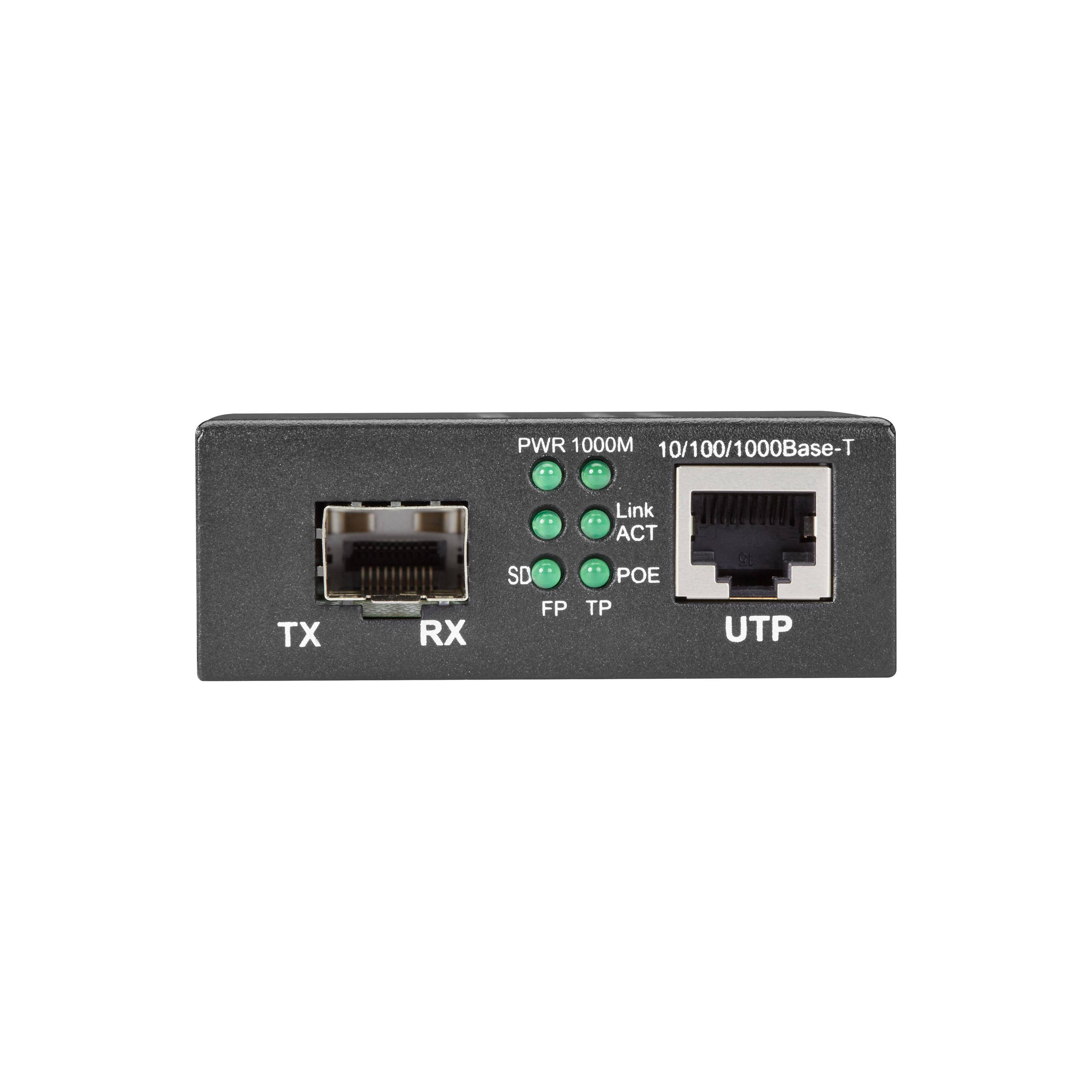 Pure Networking Gigabit Ethernet (1000-Mbps) PoE+ Media Converter - 10/100/1000-Mbps Copper to-2