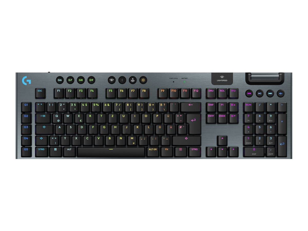 Logitech G G915 X - Tastatur - LIGHTSPEED - kabellos - Bluetooth - USB - GL Linear - Schwarz - TL: Deutsch, QWERTZ-1
