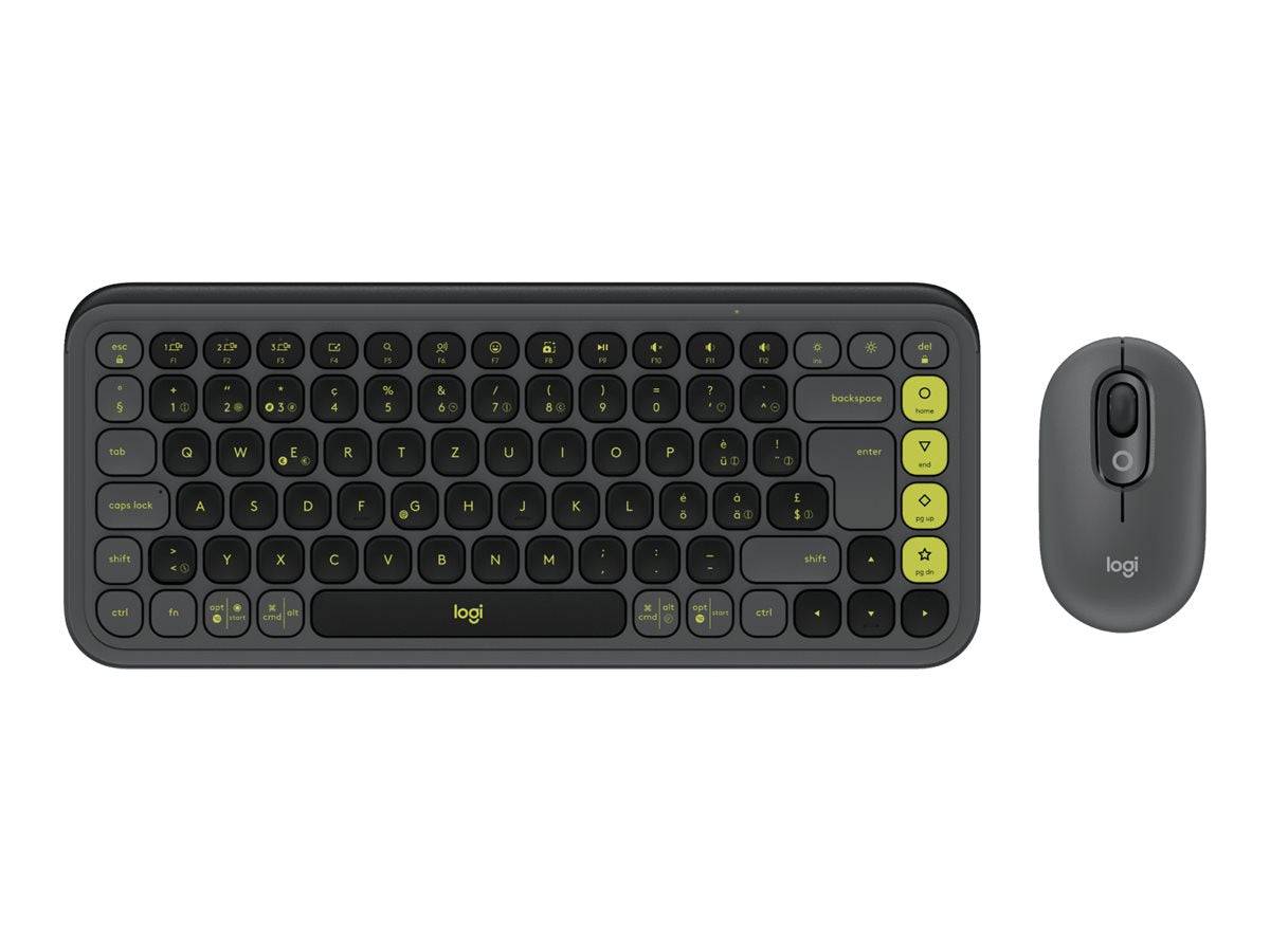 Logitech POP Icon Combo - Tastatur-und-Maus-Set - Bluetooth LE - Graphite - grün - TL: Schweiz, QWERTZ-1
