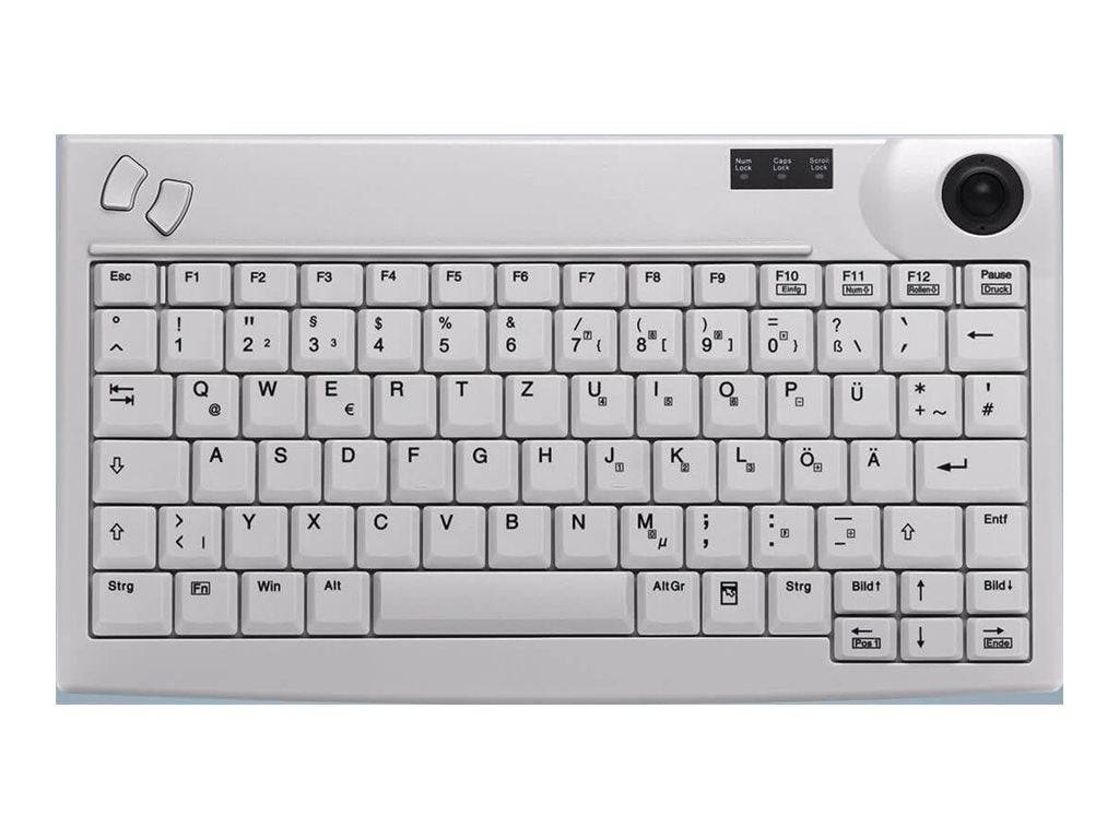 Cherry INDUSTRY 4.0 MINI TRACKBALL KEYBOARD USB LIGHT GREY-1