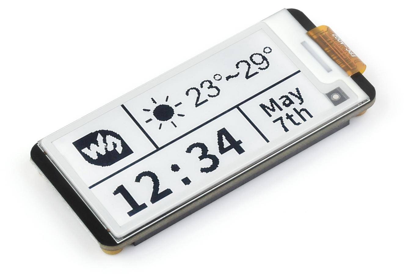 Waveshare 2.13 Zoll E-Paper HAT+, 250x122, SPI, RTC, Immersion Gold, 3,3V-0
