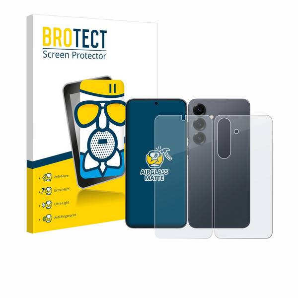 BROTECT Entspiegelungs Schutzglas für Samsung Galaxy S25 (Display+Rückseite) Schutzfolie Panzer Folie Glas Schutz matt