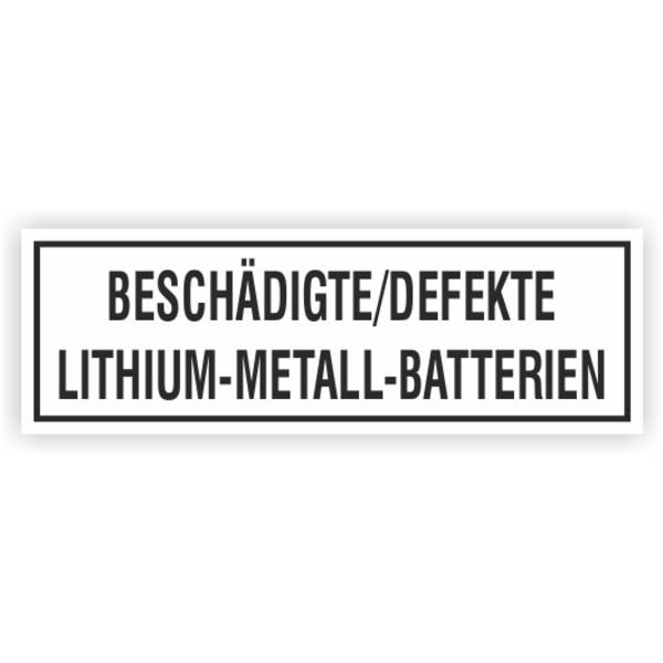 Versandkennz., BESCHÄDIGTE/DEFEKTE LI-METALL-BAT. Aufkleber, Folie, 150 x 50 mm, 100 St./ Rolle
