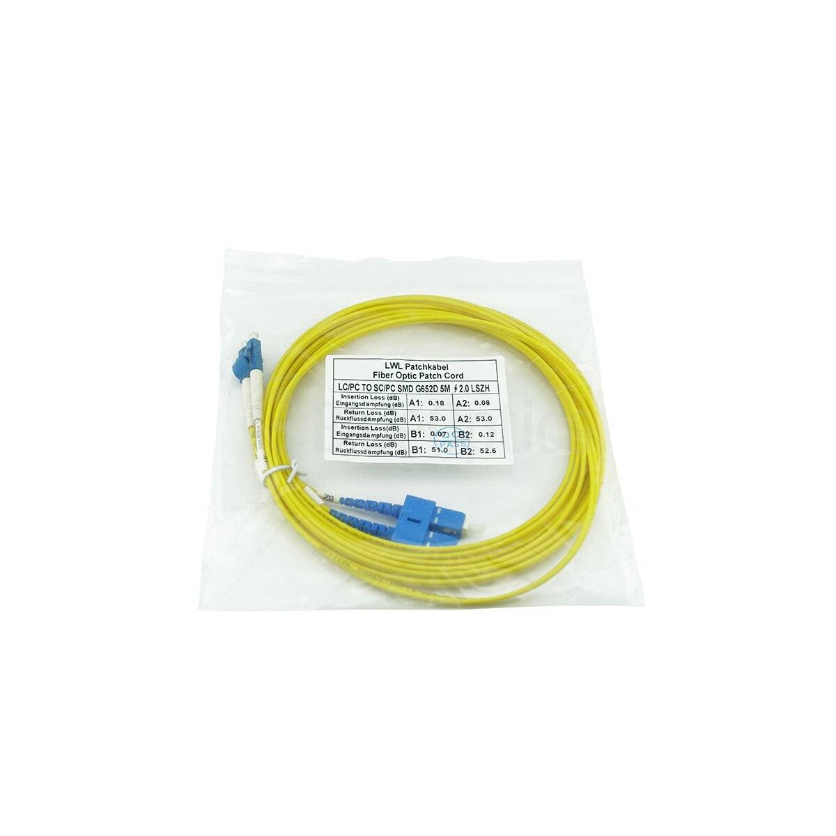 BLUEOPTICS - CAB-SMF-LC-SC-1 kompatibles LC-SC Singlemode Patchkabel 1 Meter-3