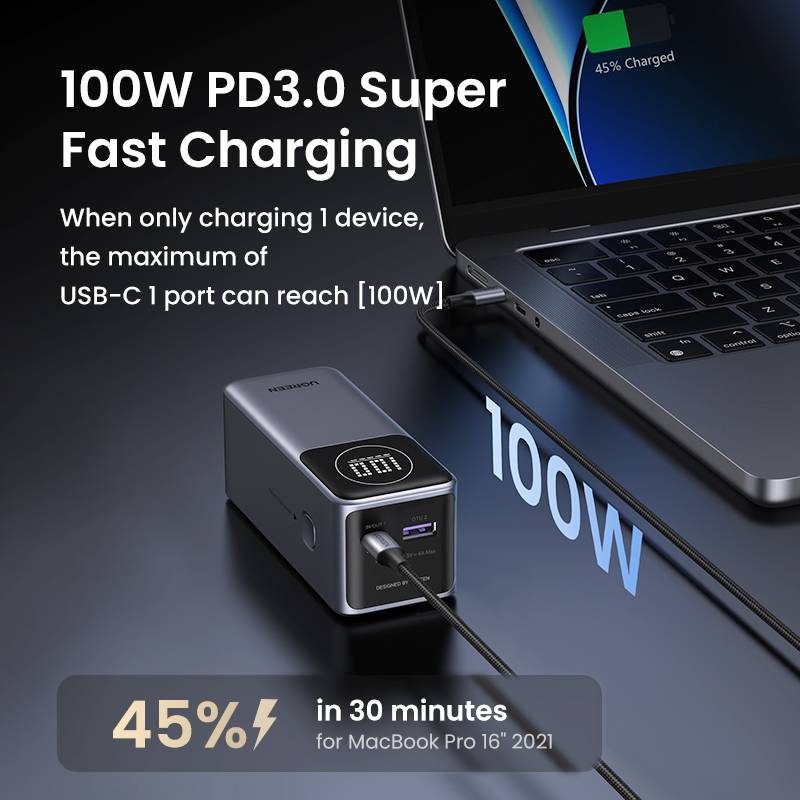 Nexode - Powerbank - 12000 mAh - 44.4 Wh - 100 Watt - 5 A - PD 3.0, PD 2.0, PD/P-3