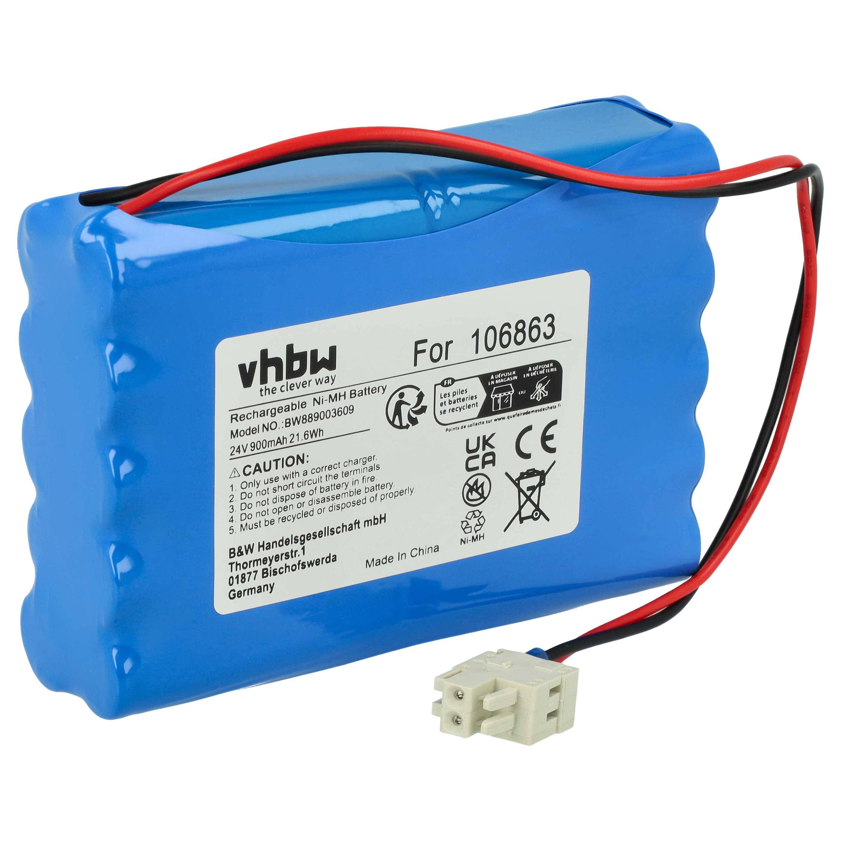 vhbw Akku Ersatz für Geze ACN-GZ1 | DCU1, TO1013, MGN0947, T01013, G106863 für elektrische Schiebetür (0,9 Ah, 24 V-0