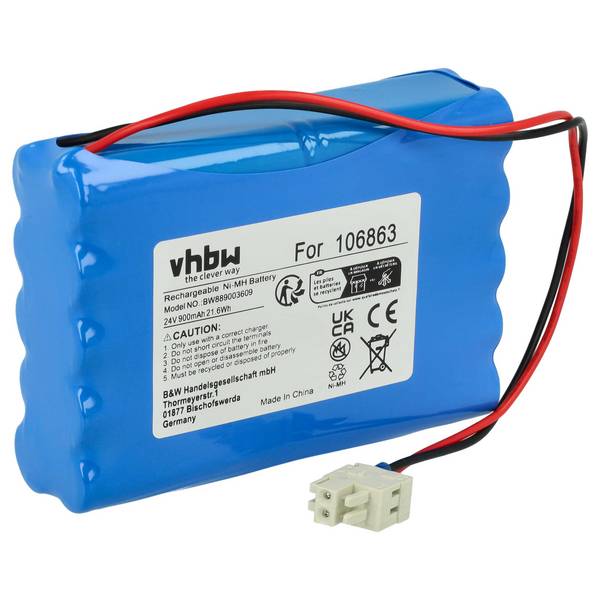 vhbw Akku Ersatz für Geze ACN-GZ1 | DCU1, TO1013, MGN0947, T01013, G106863 für elektrische Schiebetür (0,9 Ah, 24 V