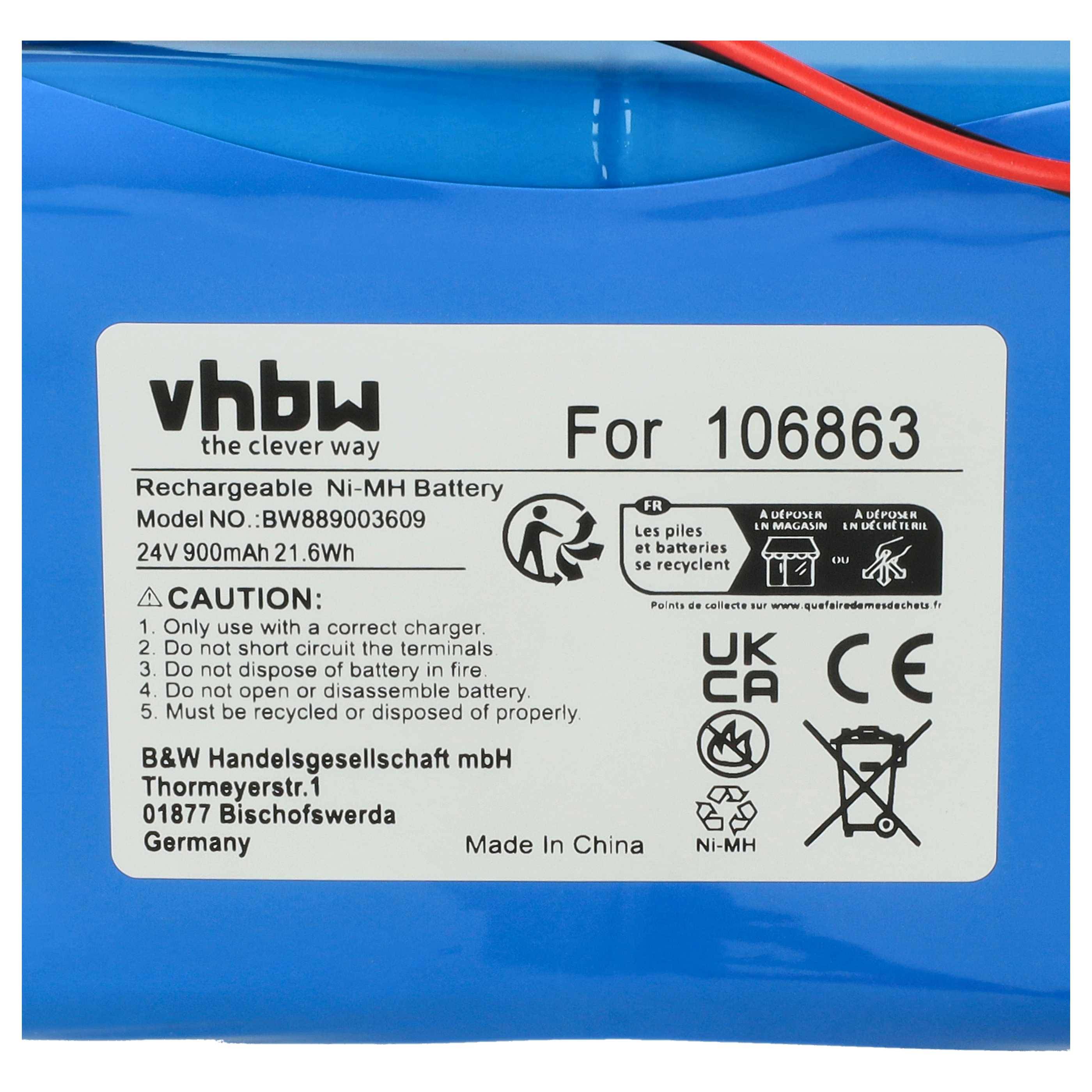 vhbw Akku Ersatz für Geze ACN-GZ1 | DCU1, TO1013, MGN0947, T01013, G106863 für elektrische Schiebetür (0,9 Ah, 24 V-4