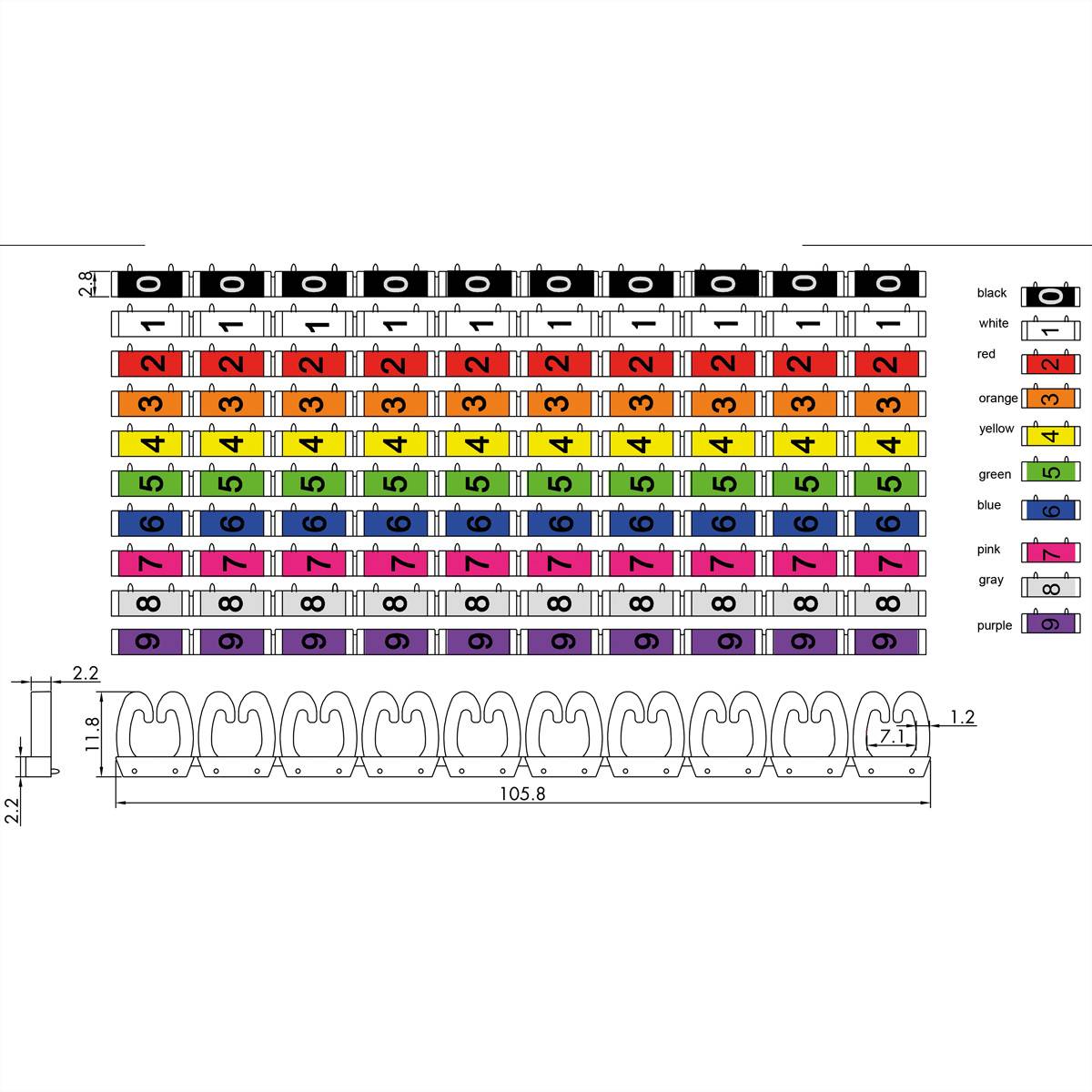 VALUE Kabelmarkierungsset für Patchkabel, 5 - 6,5mm, 10 x 10 St., mehrfarbig-4