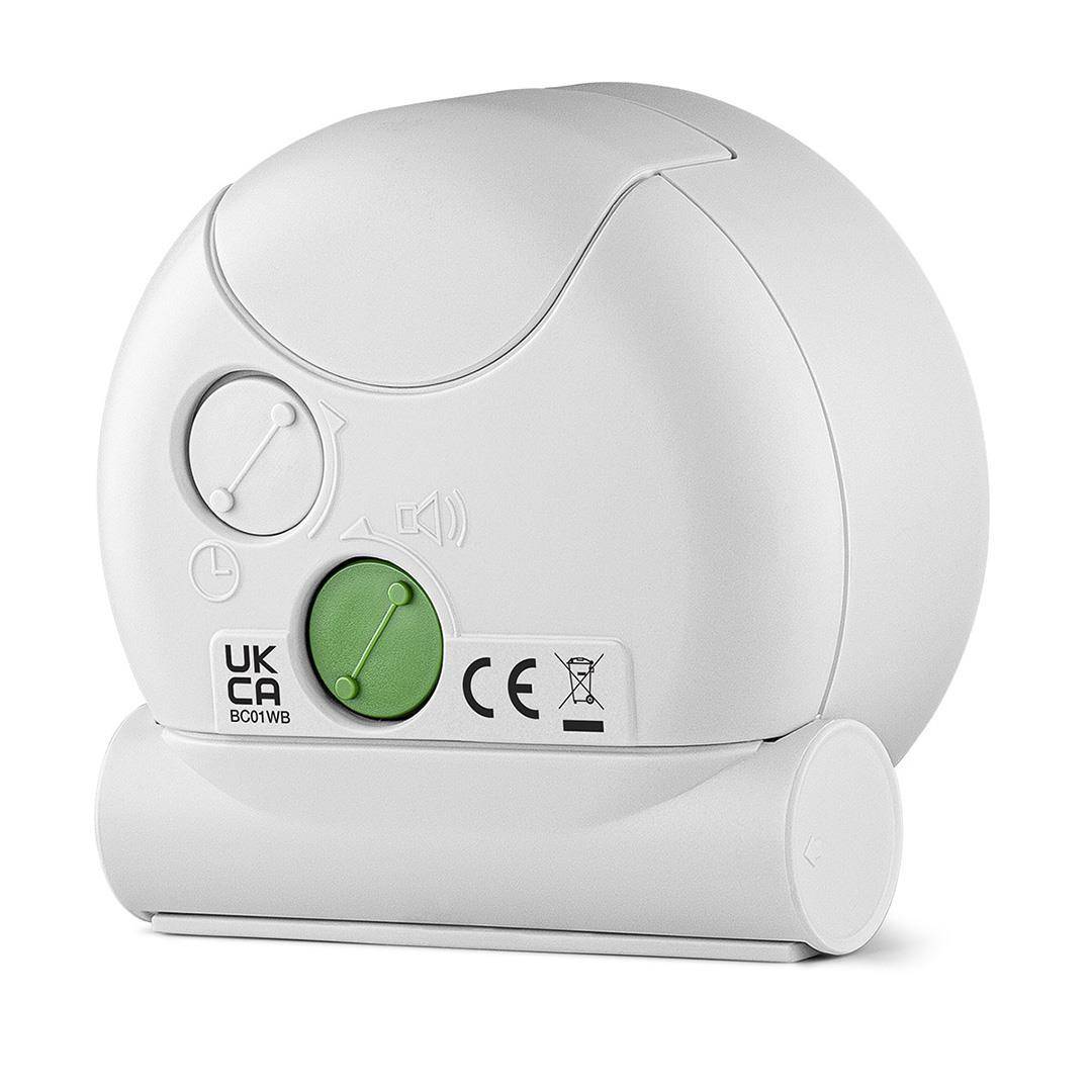 Braun BC01WB, Quarzwecker, Rund, Schwarz, Weiß, 12 h, Analog, Akku-1