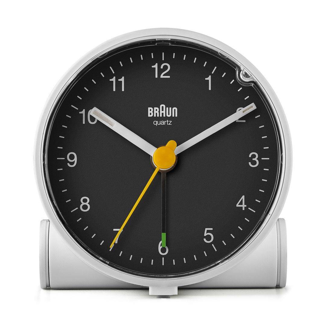Braun BC01WB, Quarzwecker, Rund, Schwarz, Weiß, 12 h, Analog, Akku-3