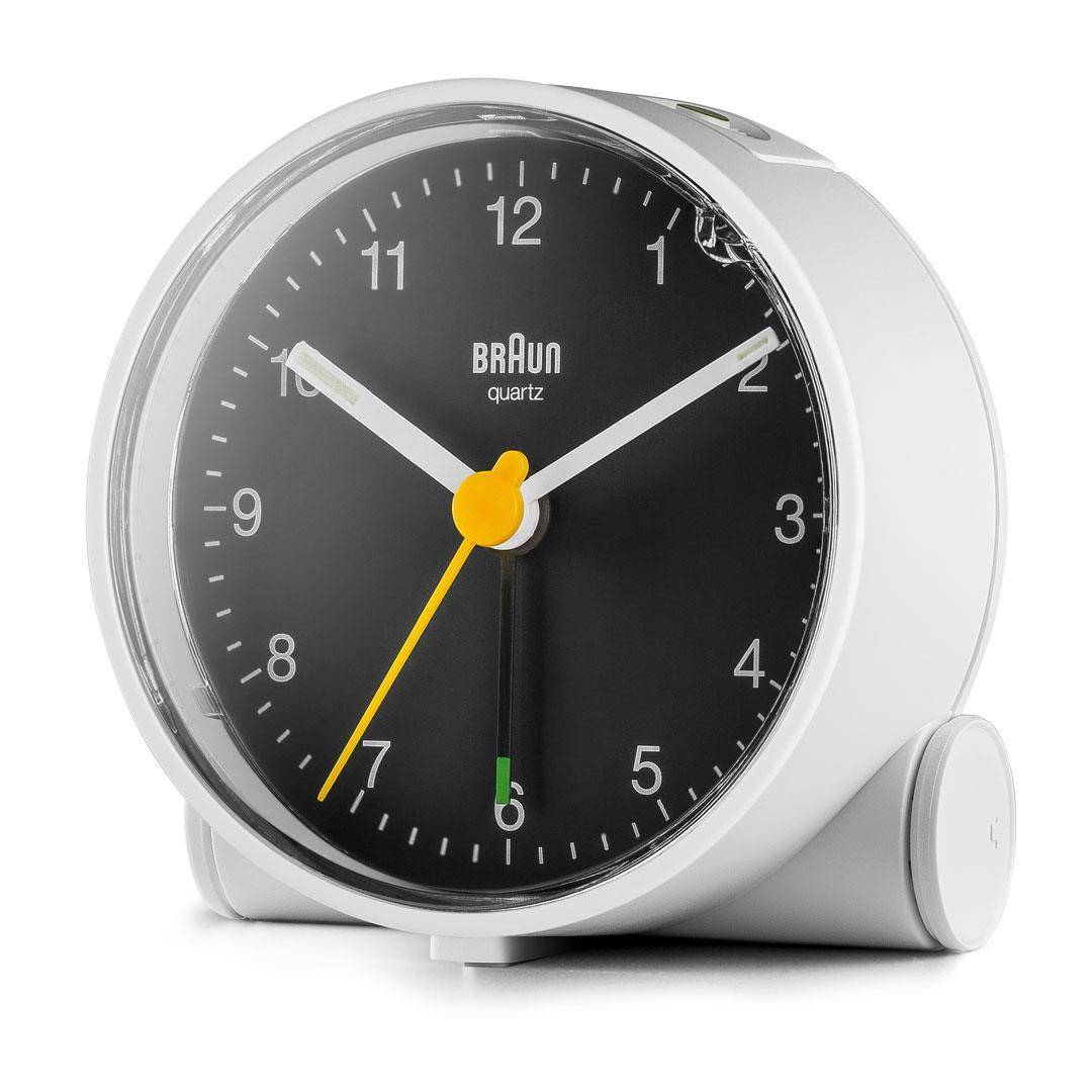 Braun BC01WB, Quarzwecker, Rund, Schwarz, Weiß, 12 h, Analog, Akku-4