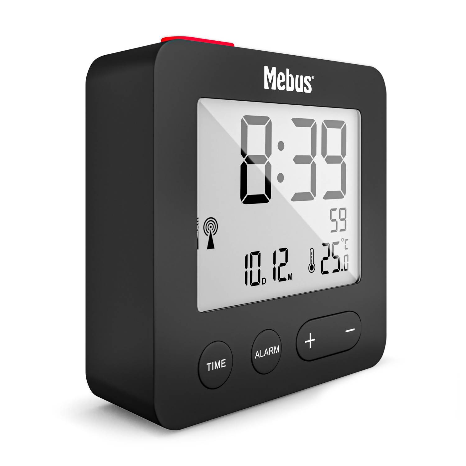 Mebus 25801 wekker, Digitaler Wecker, Sphäre, Schwarz, 12/24 h, F, °C, Weiß-1