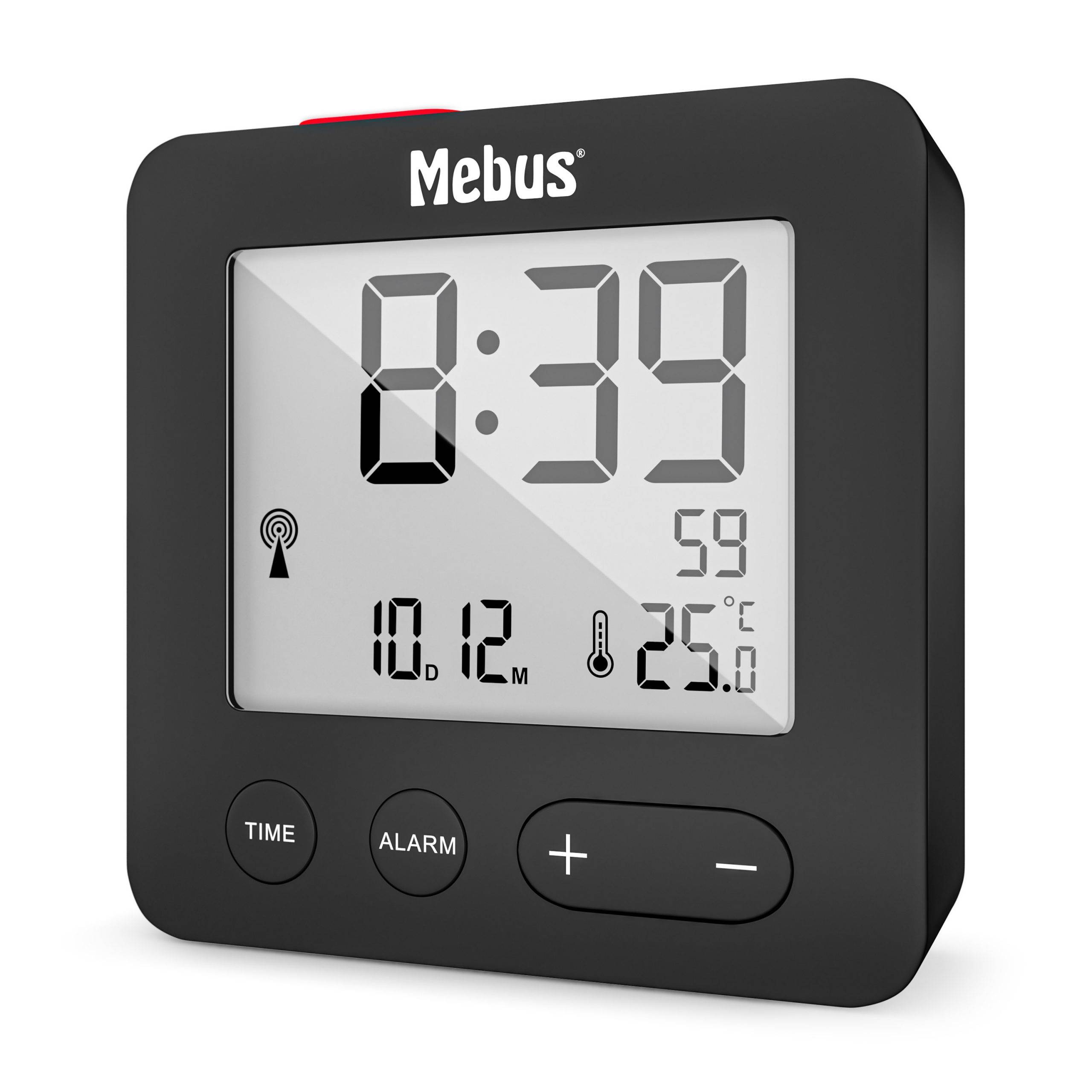 Mebus 25801 wekker, Digitaler Wecker, Sphäre, Schwarz, 12/24 h, F, °C, Weiß-3