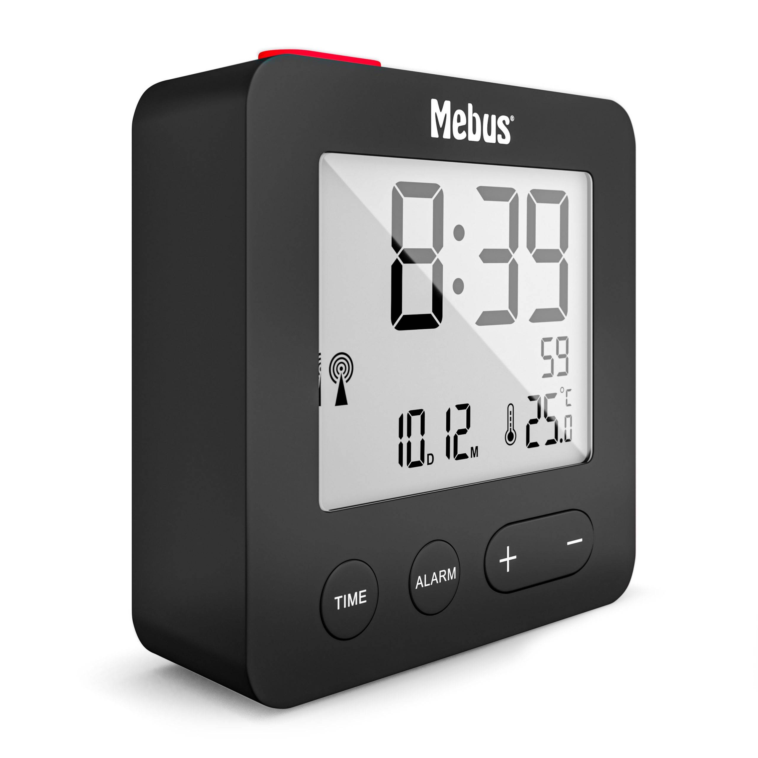 Mebus 25801 wekker, Digitaler Wecker, Sphäre, Schwarz, 12/24 h, F, °C, Weiß-4