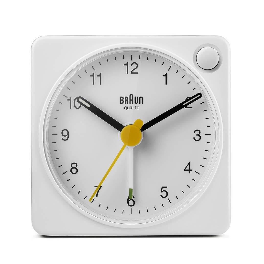 Braun BC02XW, Quarzwecker, Rechteck, Weiß, Analog, Akku, AA-2