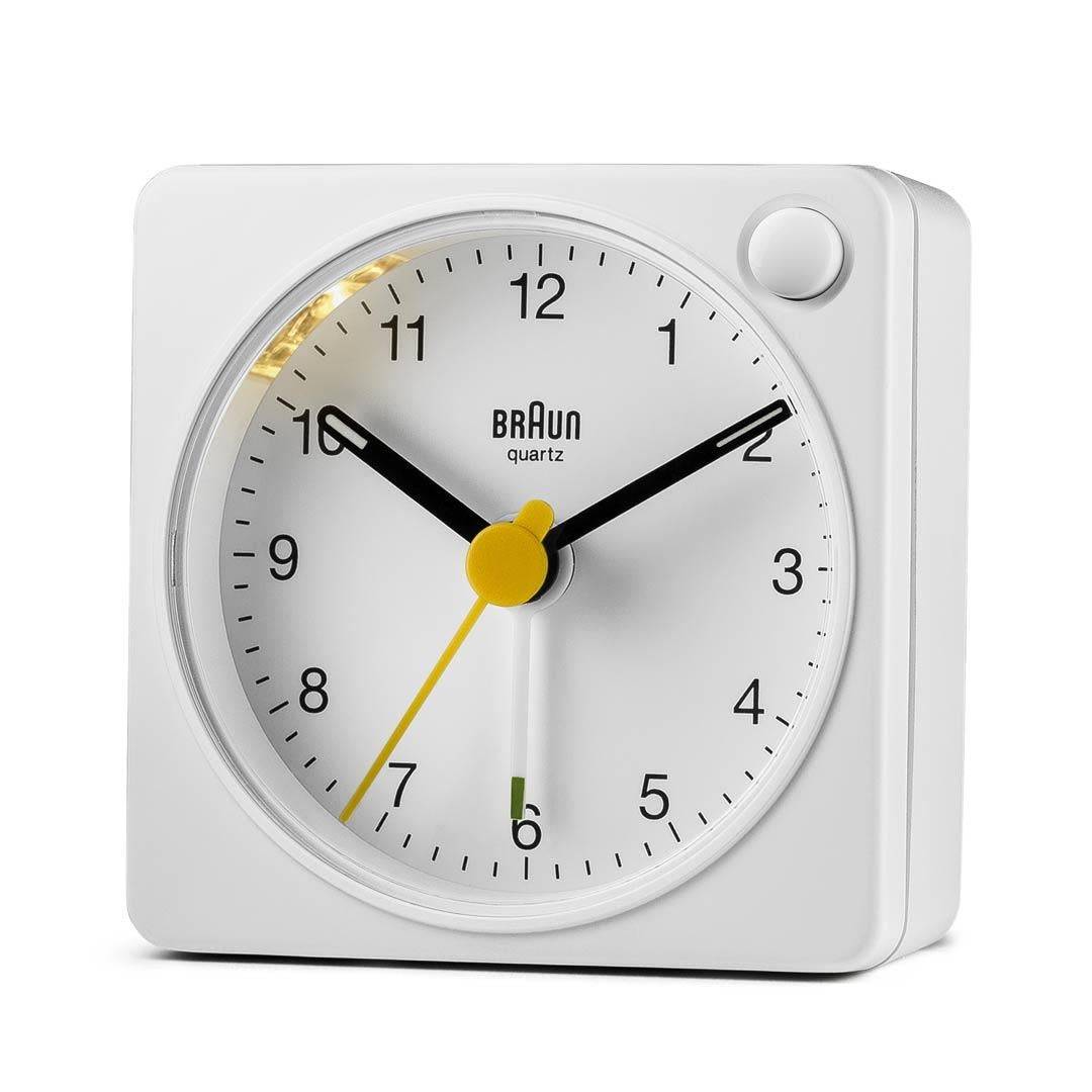 Braun BC02XW, Quarzwecker, Rechteck, Weiß, Analog, Akku, AA-3