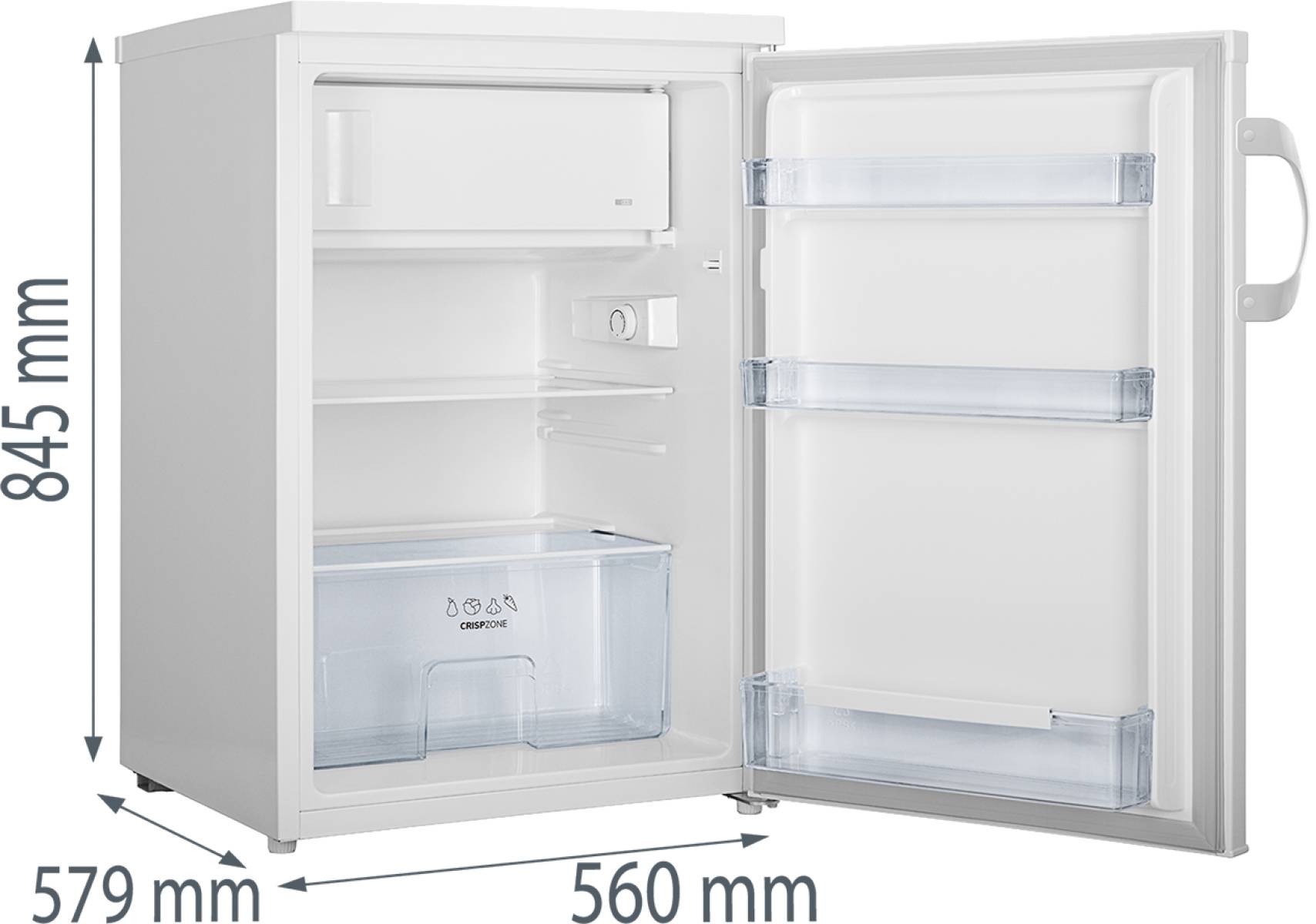 Gorenje Tischkühlschrank RB493PW | 120l Kühl-Gefrier-Kombi | 56 cm breit | EEK D | 4-Sterne-Gefrierfach | Weiß-3