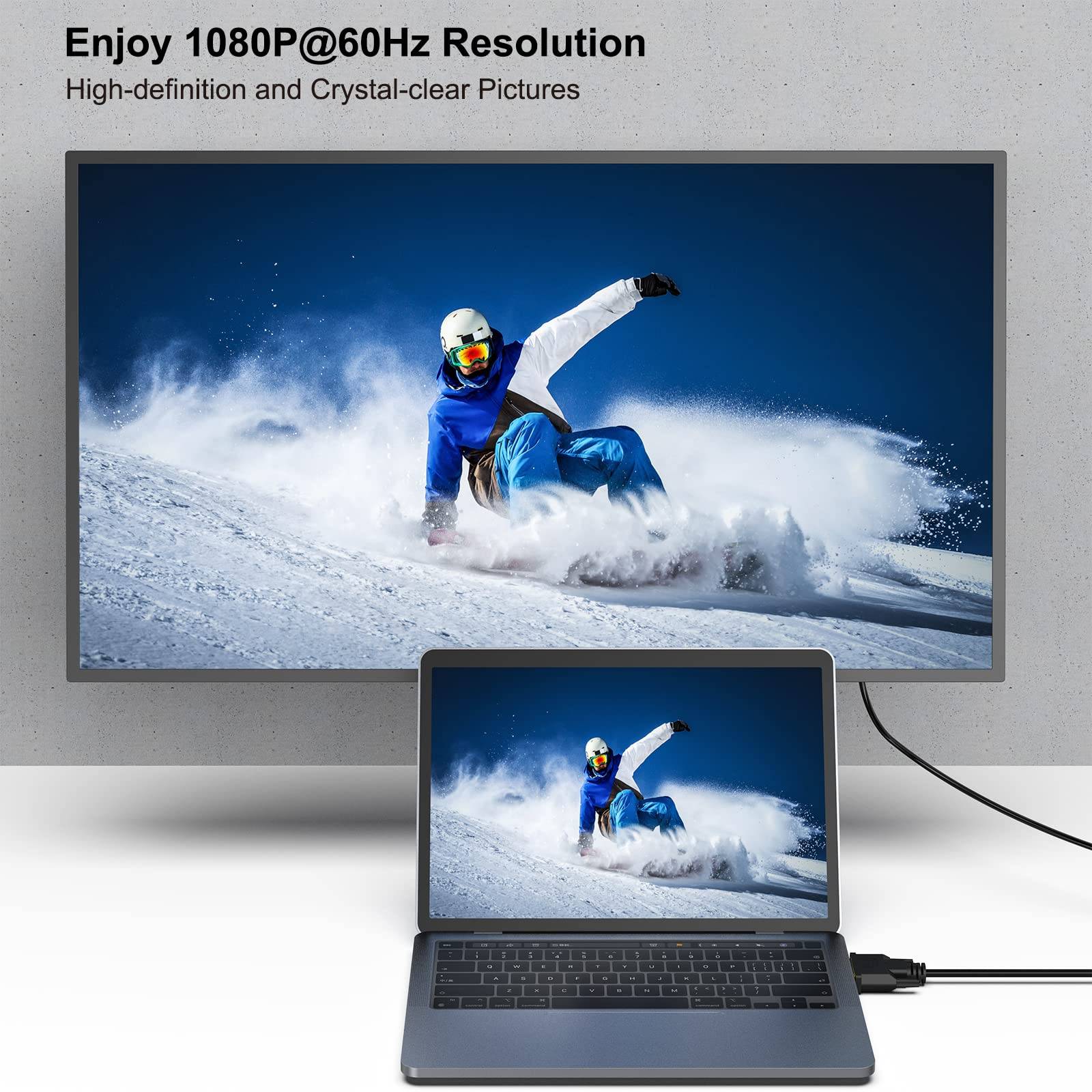 BENFEI DVI-D 24+1 auf VGA, DVI-D Computer auf VGA Monitor 1,8M vergoldetes Kabel-1