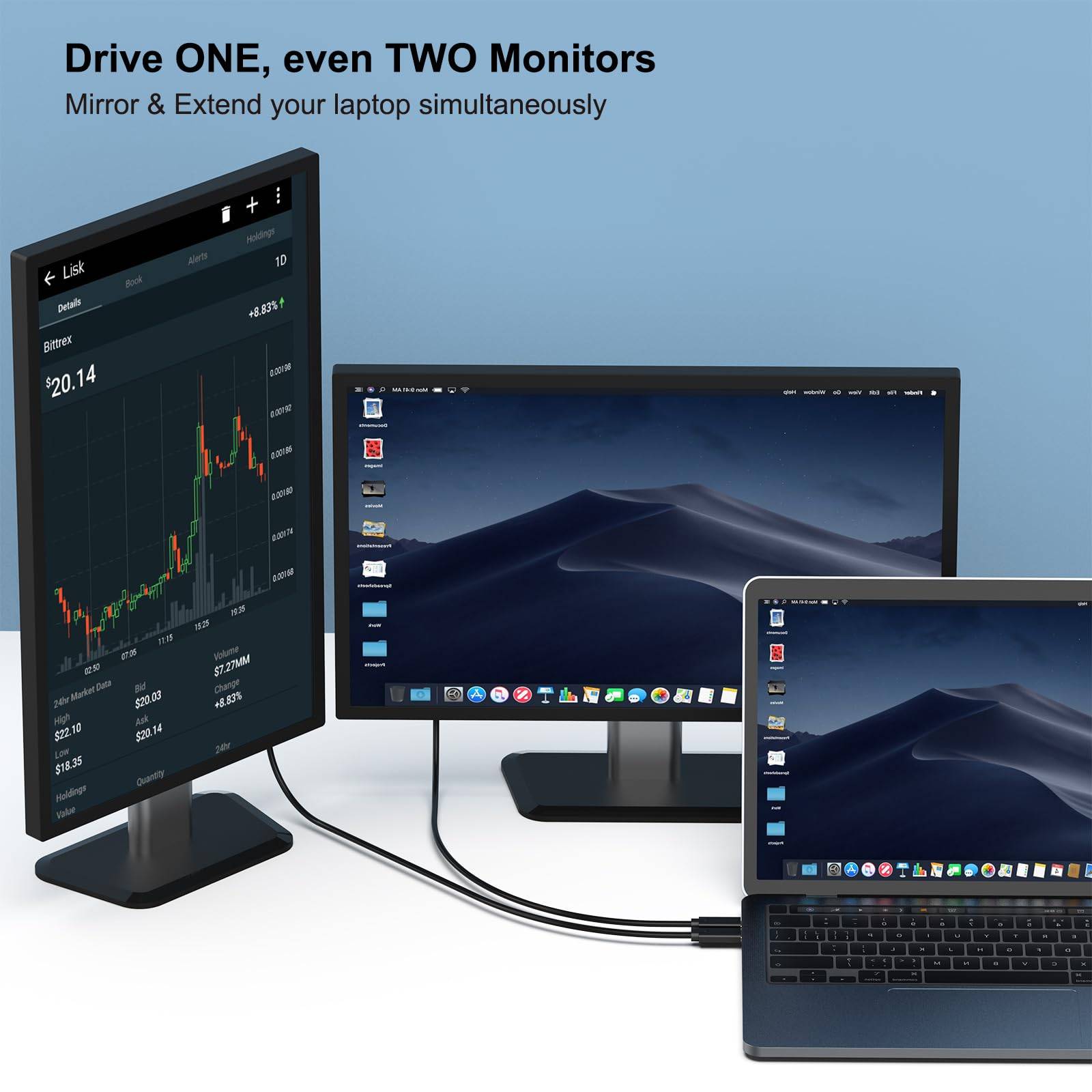 BENFEI USB C auf DVI Kabel 1,8m, USB Typ C [Thunderbolt 3/4] zu DVI Kabel-3