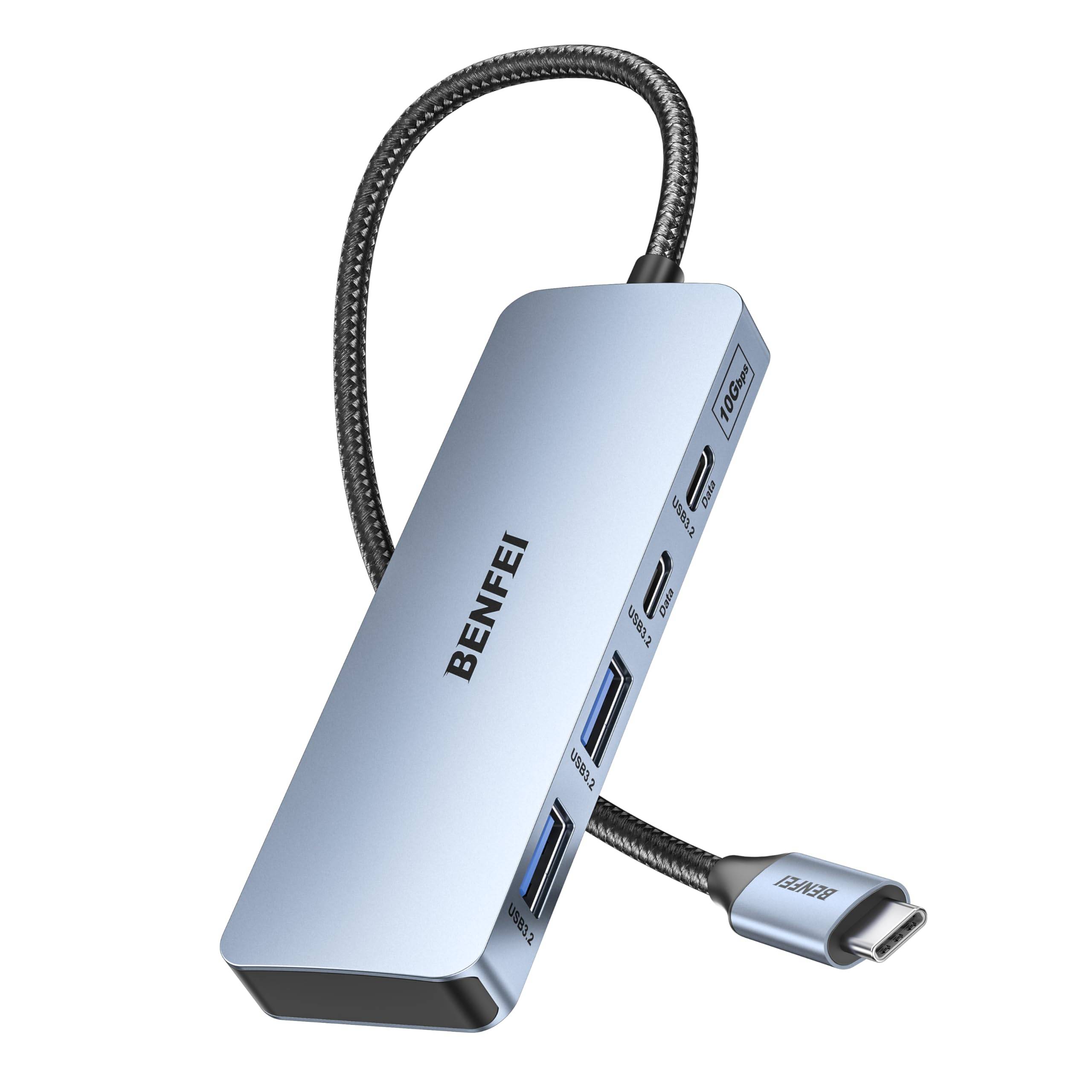 BENFEI USB C Hub 10Gbps, 4 Ports USB 3.2 Adapter mit 2 x USB C und 2 x USB A 3.2 Ports-0