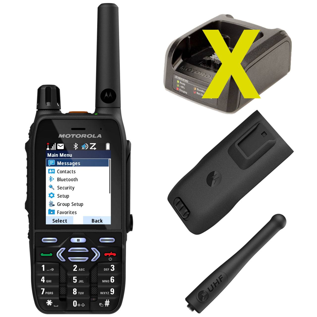 Motorola MXP600 TETRA Handfunkgerät 3400mAh Batterie Antenne PRIMARY MDH77PCN6TZ5AN PTW952HEB-0