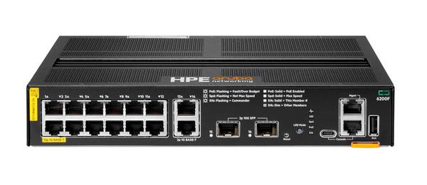 HPE Aruba 6200F 12G Class4 PoE 2G/2SFP+ 139W Switch - Switch - L3 - managed - 12 x 10/100/1000 (PoE+)