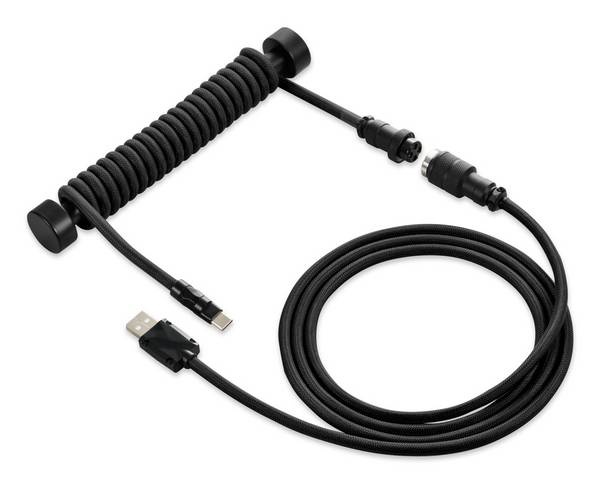 Sharkoon SKILLER SGK50, Schwarz, 1,85 m, 1 Stück(e), Geflochten, Coiled, USB Typ-A, USB Typ-C, 365 g