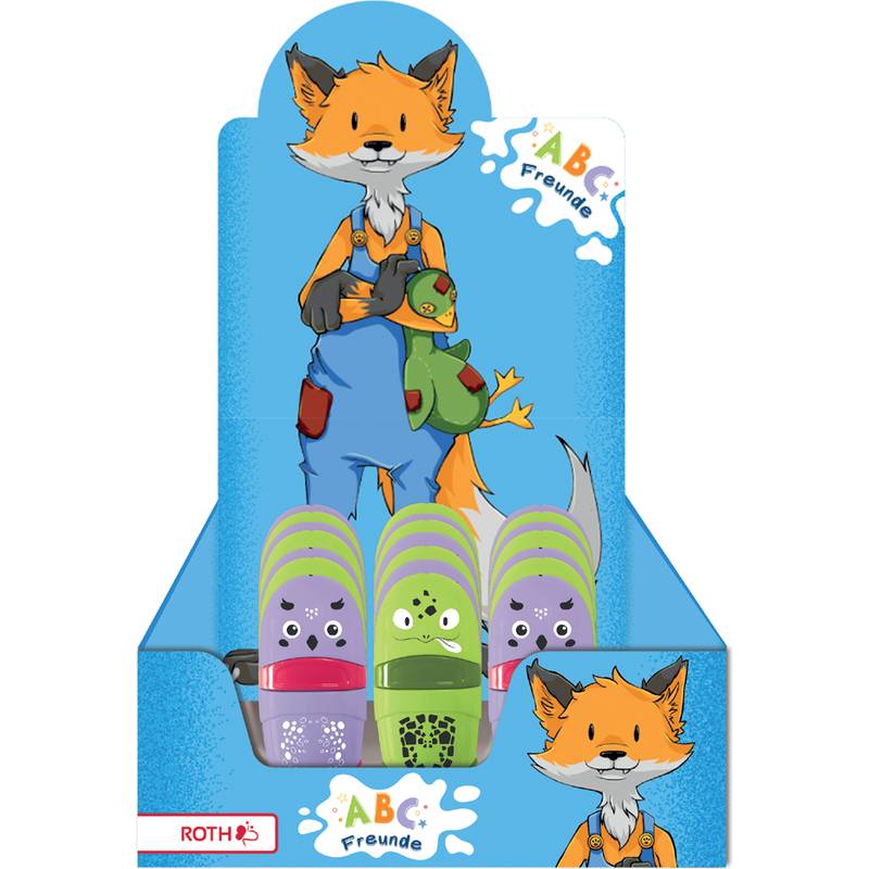 ROTH 2in1 Spitzdose & Radierer "ABC Freunde", Display-0