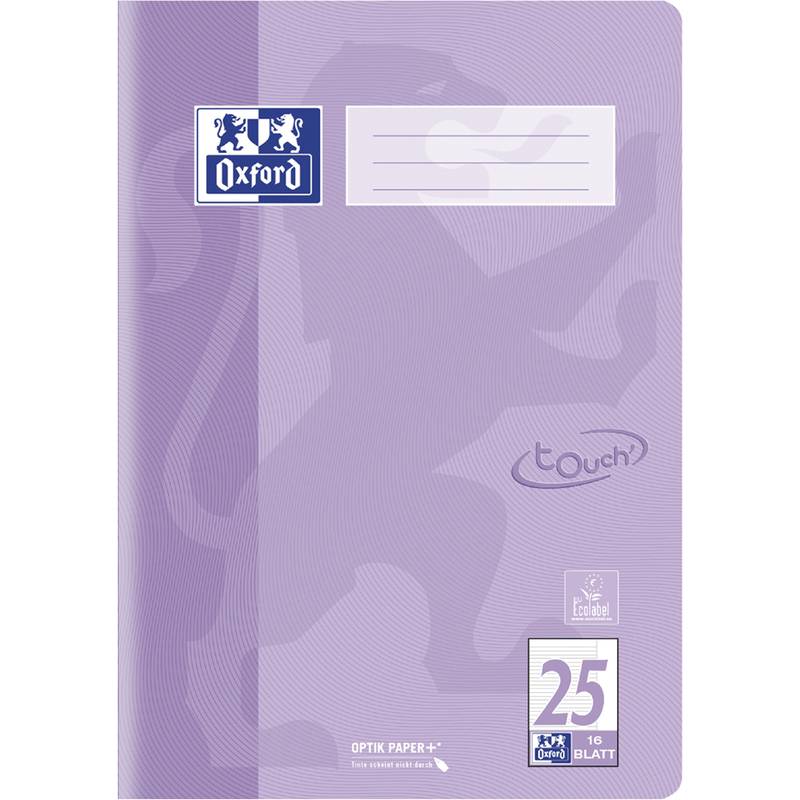 Oxford Schulheft TOUCH Lineatur 25 liniert DIN A4 - Bürokleinmaterial - A416-0
