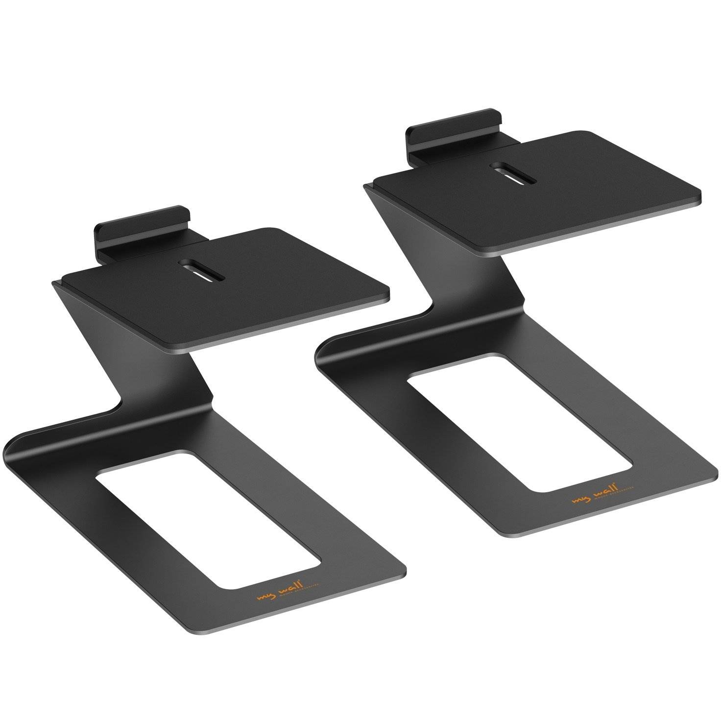 my wall 2 table stands for speakers 180 x 122 mm, 16 tilt angle, anti-vibration, set of 2-0
