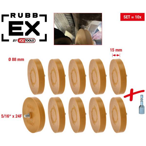 KS-Tools 515.5486 Gummi-Radierteller, 88mm, 10er Pack